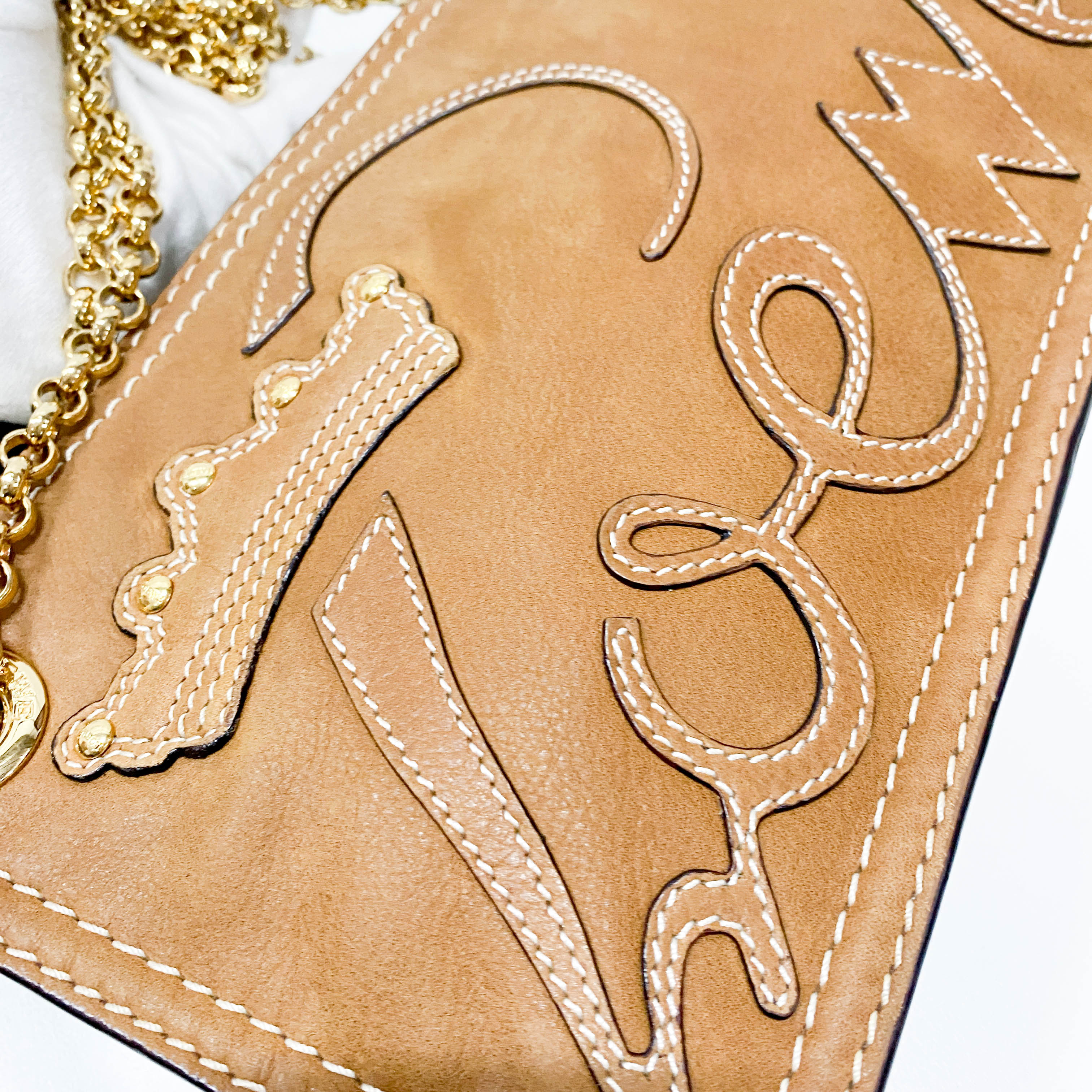 Anagram Brown Leather Shoulder Bag