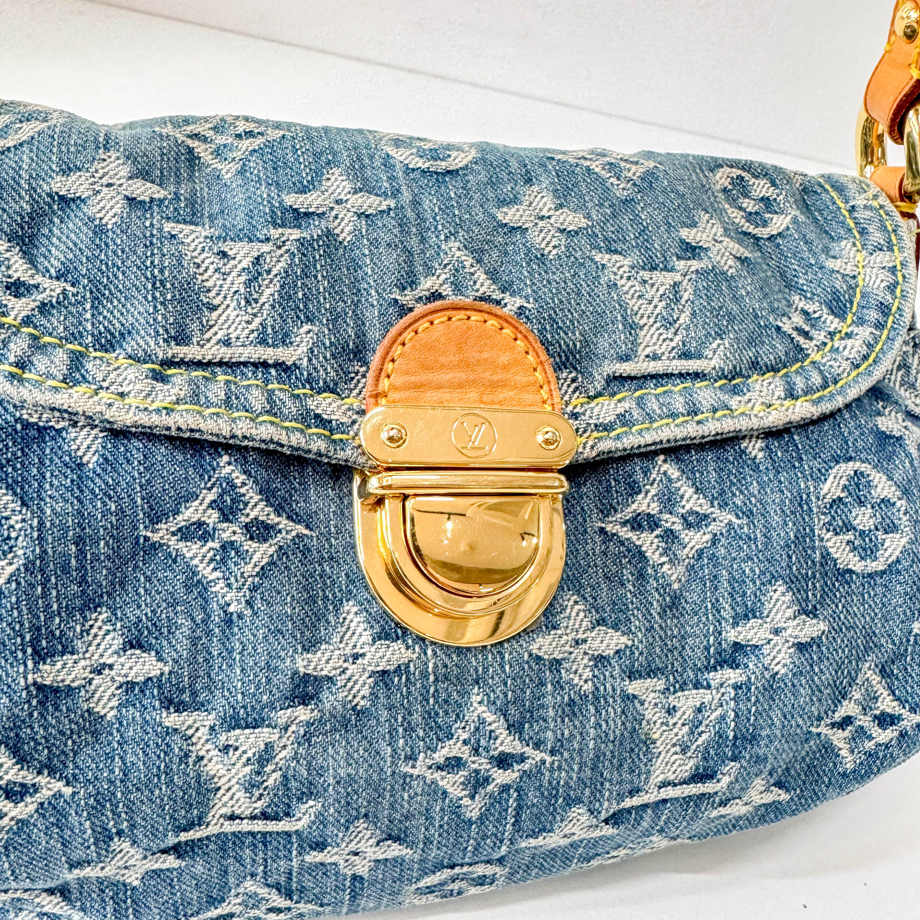 Monogram Blue Denim Mini Pleaty
