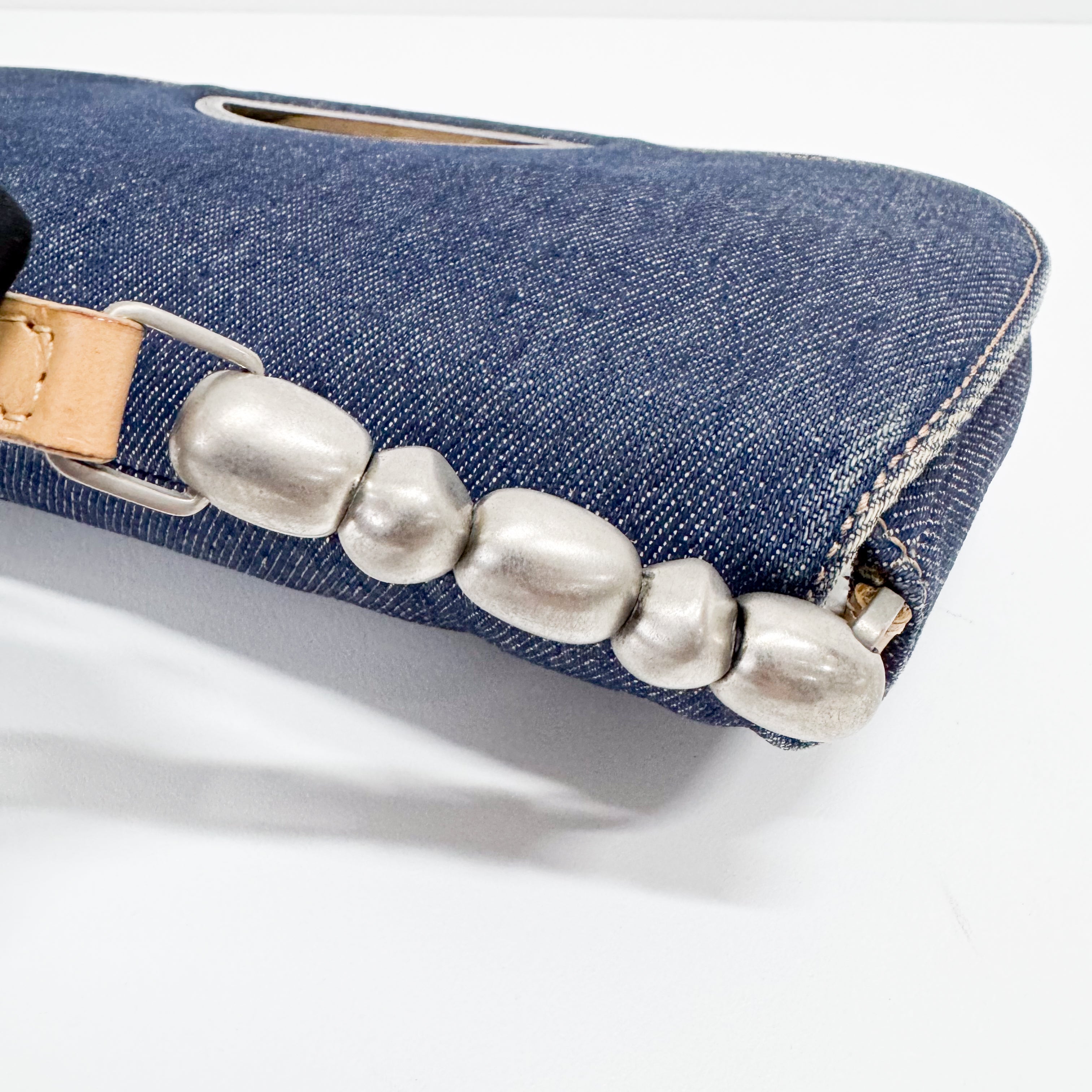 Malice Pearl Denim Shoulder Bag