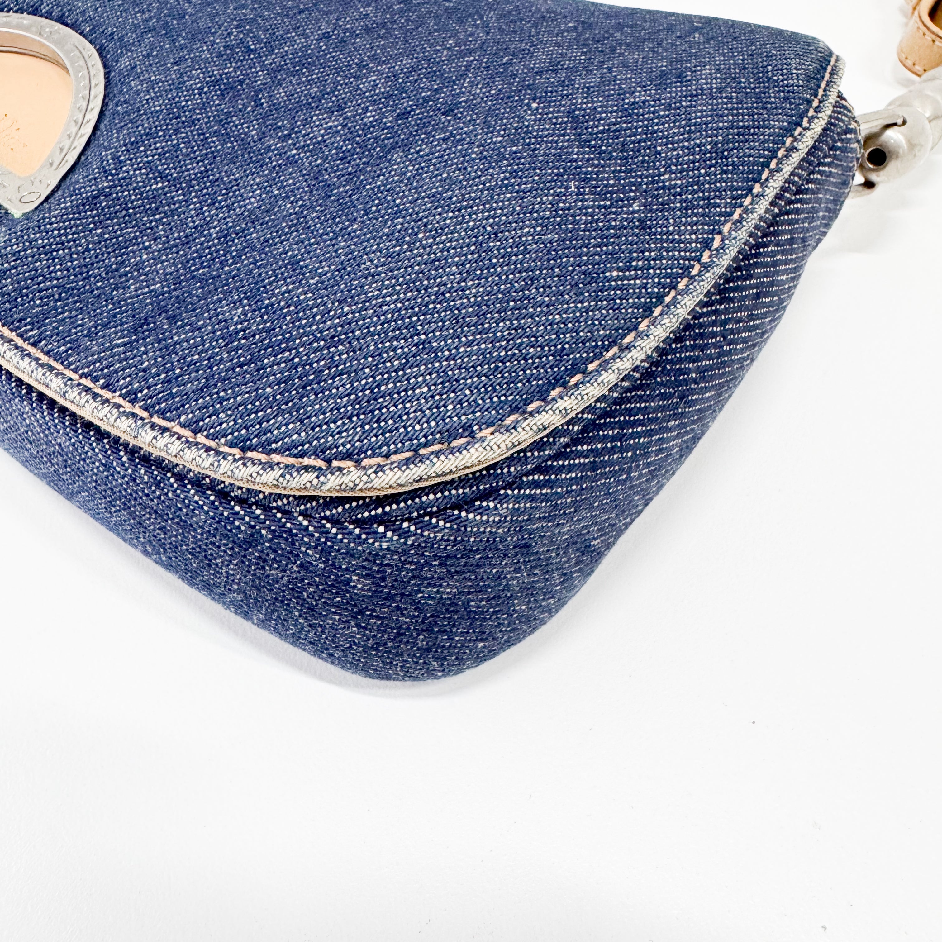 Malice Pearl Denim Shoulder Bag