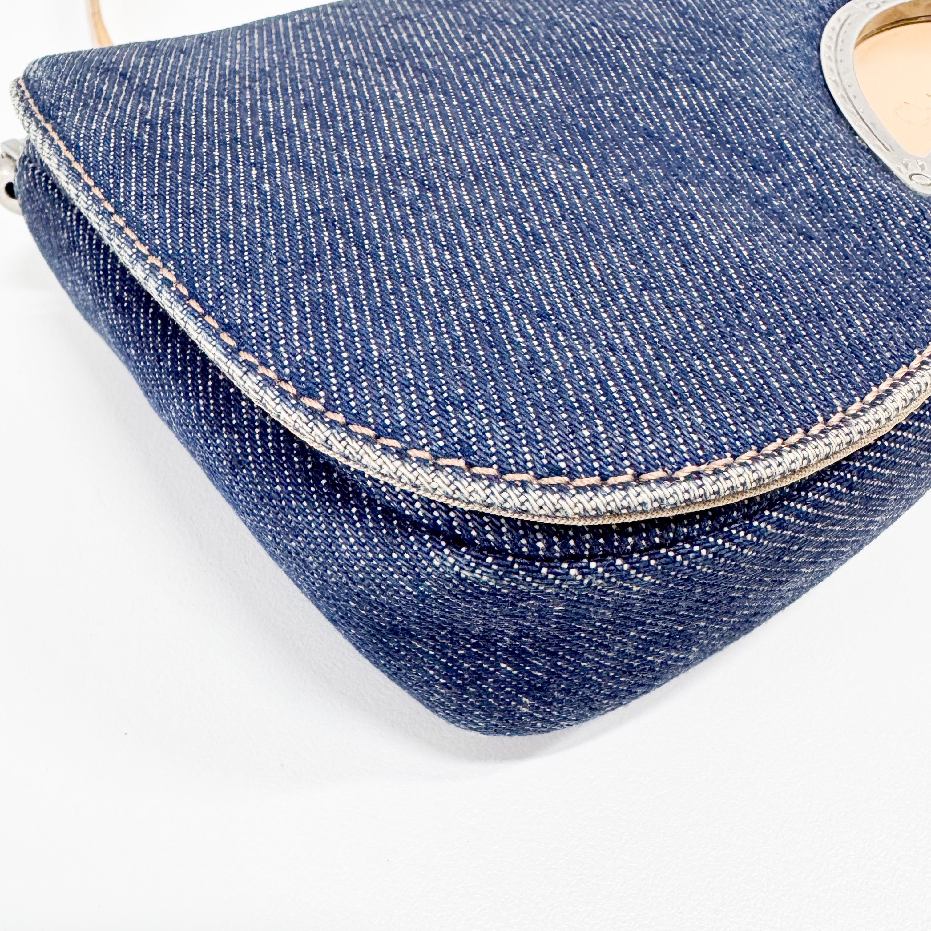Malice Pearl Denim Shoulder Bag