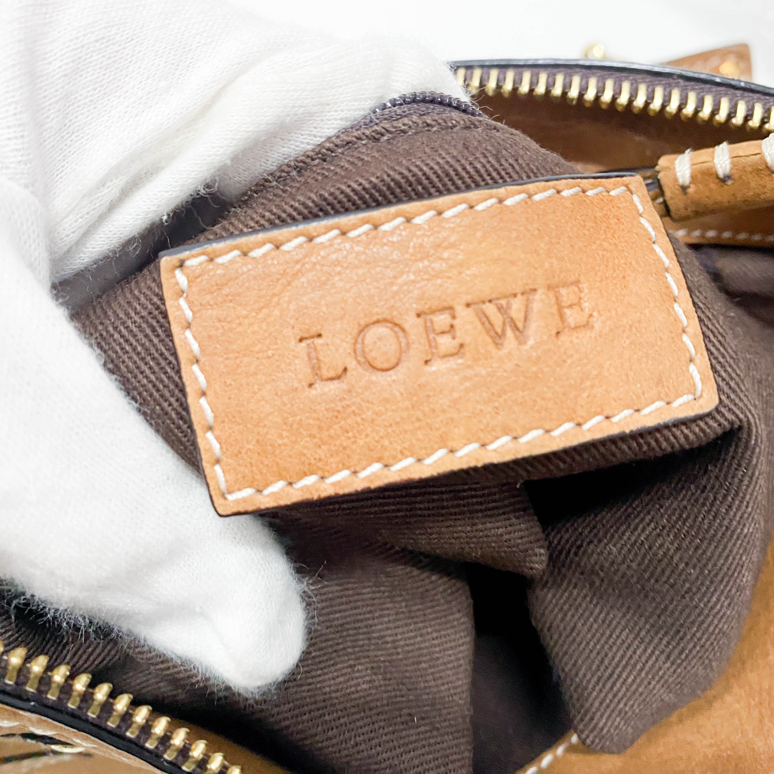 Anagram Brown Leather Shoulder Bag