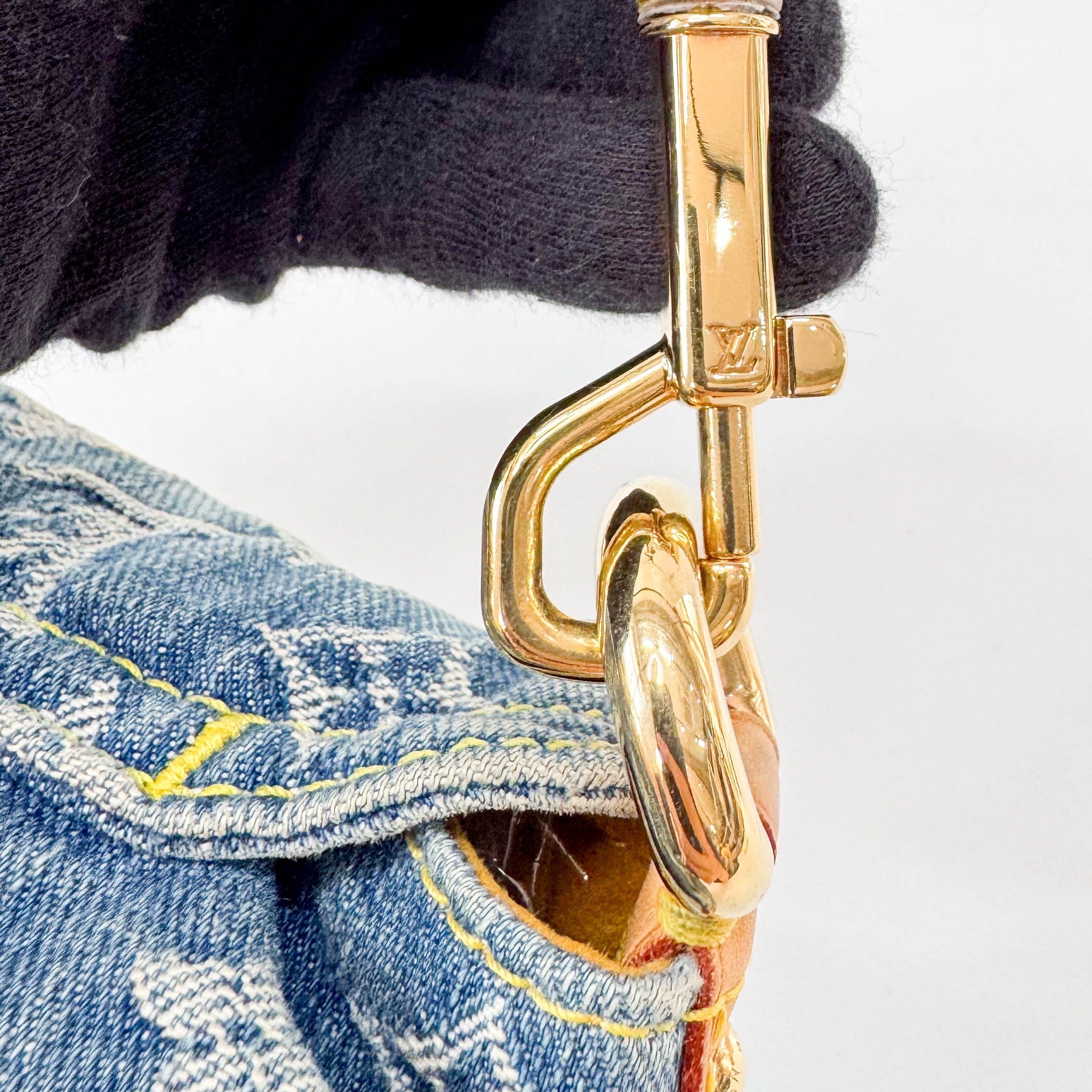 Monogram Blue Denim Mini Pleaty