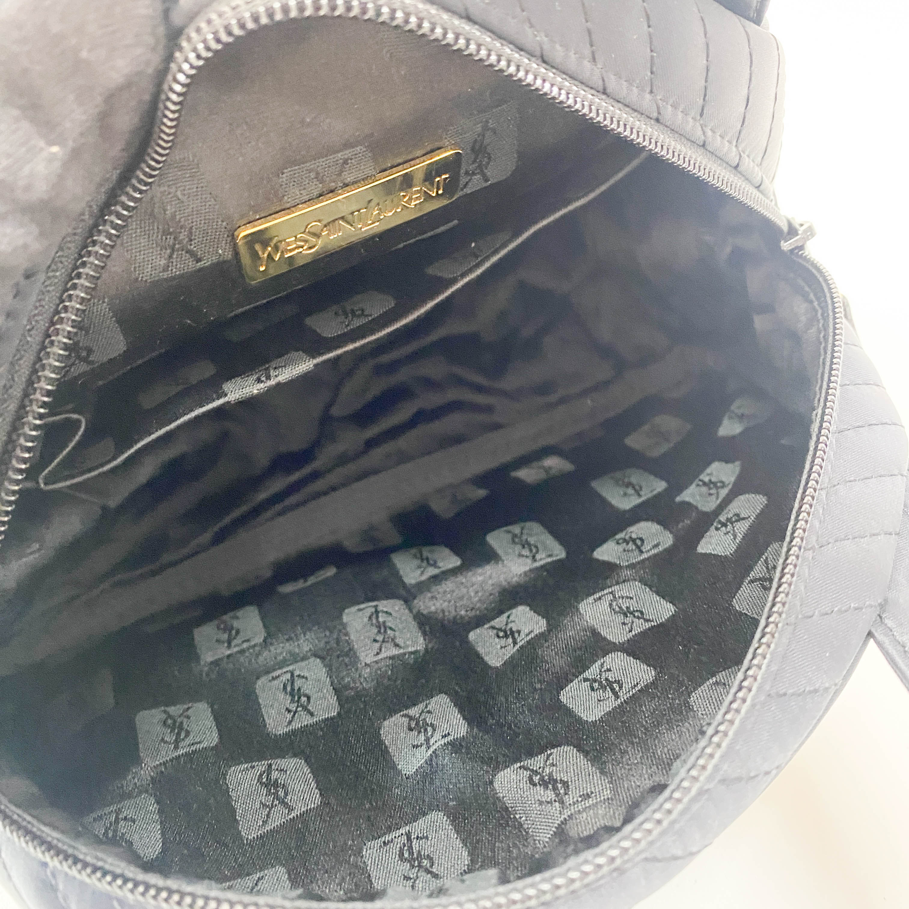 YSL Black Neoprene Hand Bag