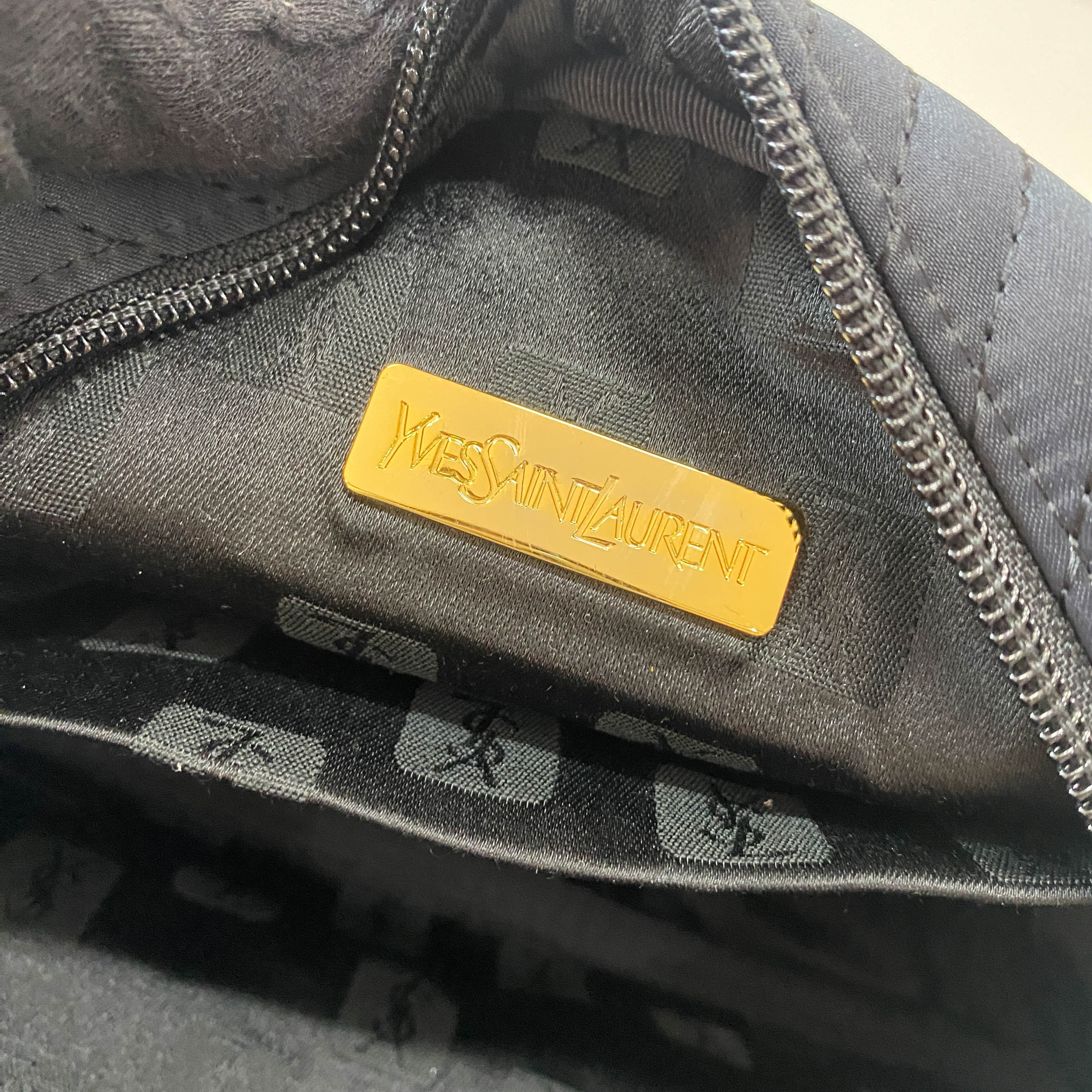 YSL Black Neoprene Hand Bag