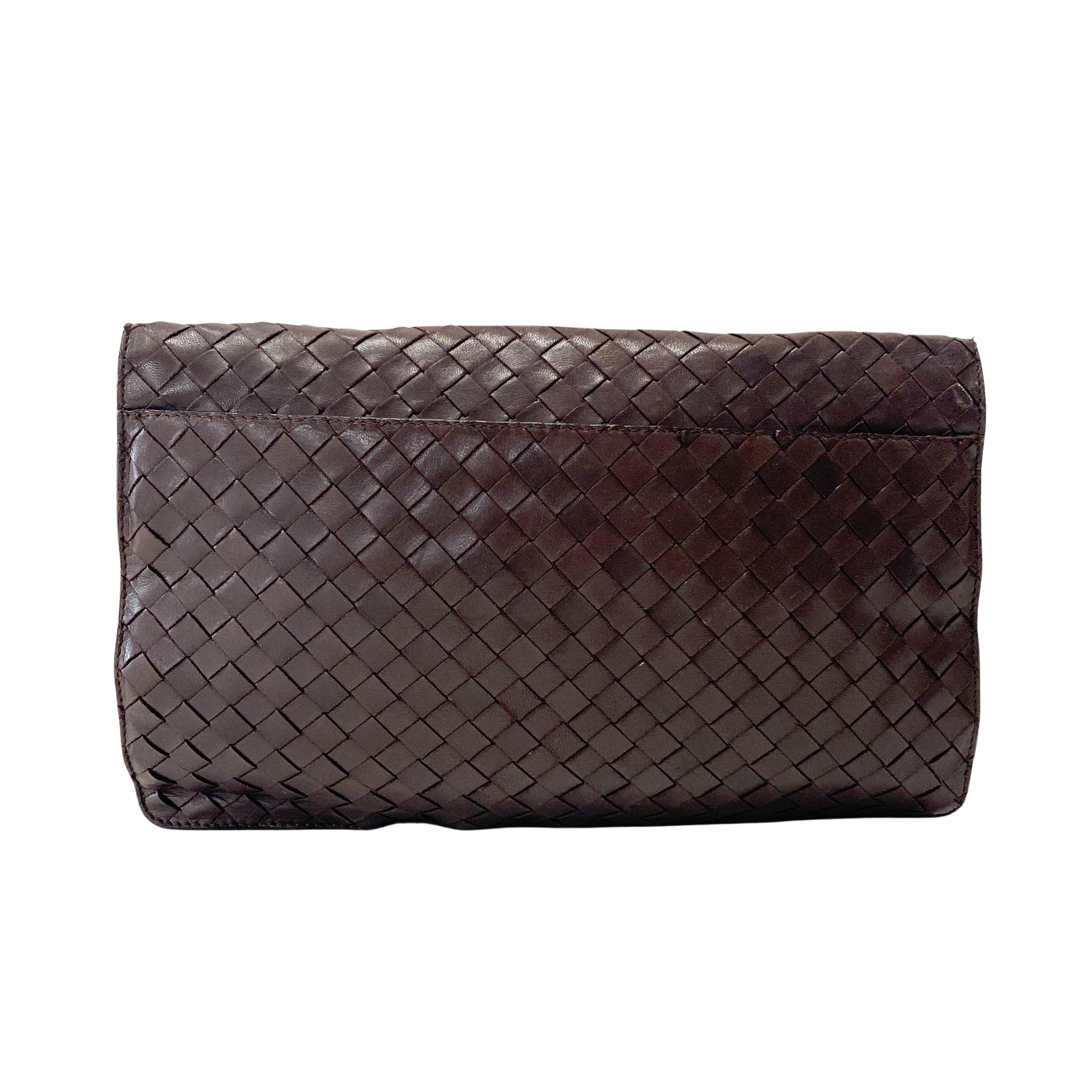 BOTTEGA VENETA ブラウン レザー ハンドバッグ Bottega Veneta Intrecciato Crossbody Bag