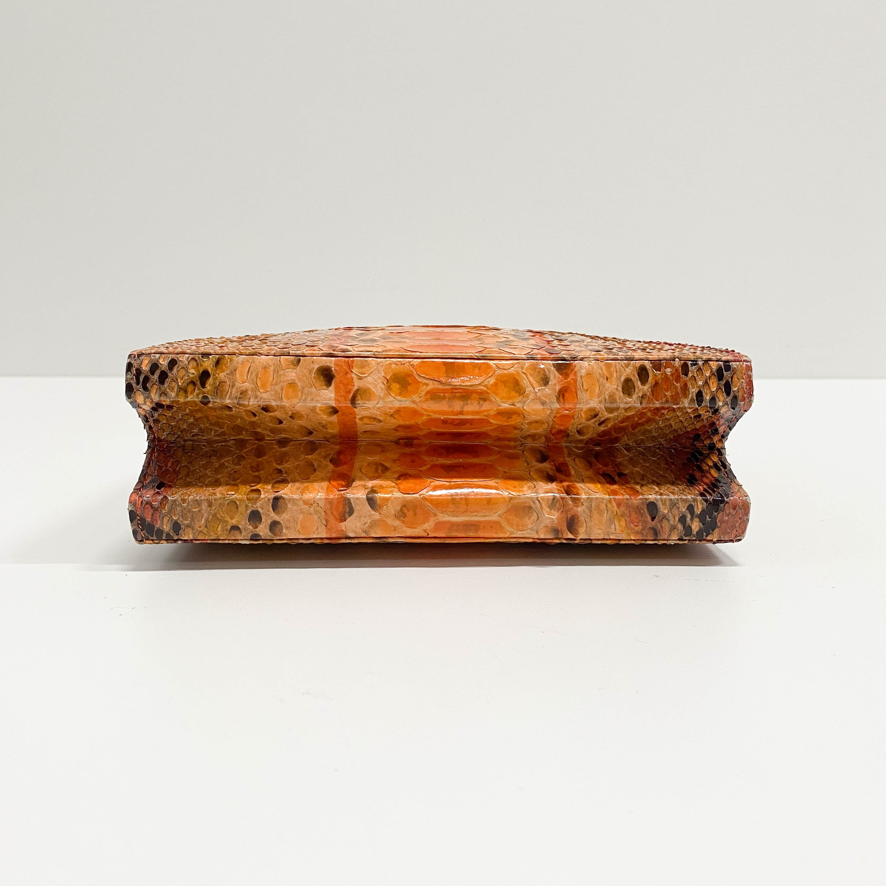 Orange Python Leather Handbag