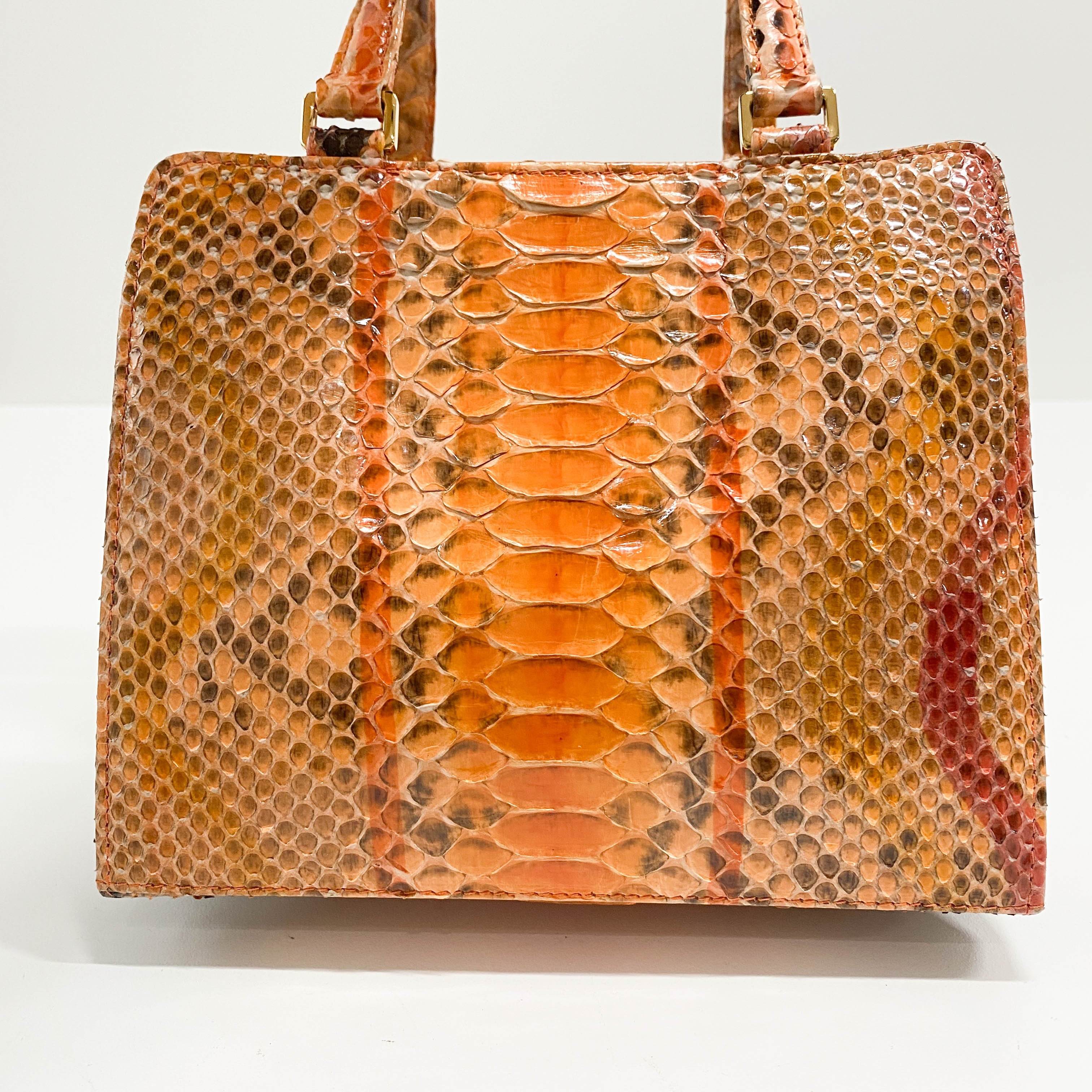 Orange Python Leather Handbag
