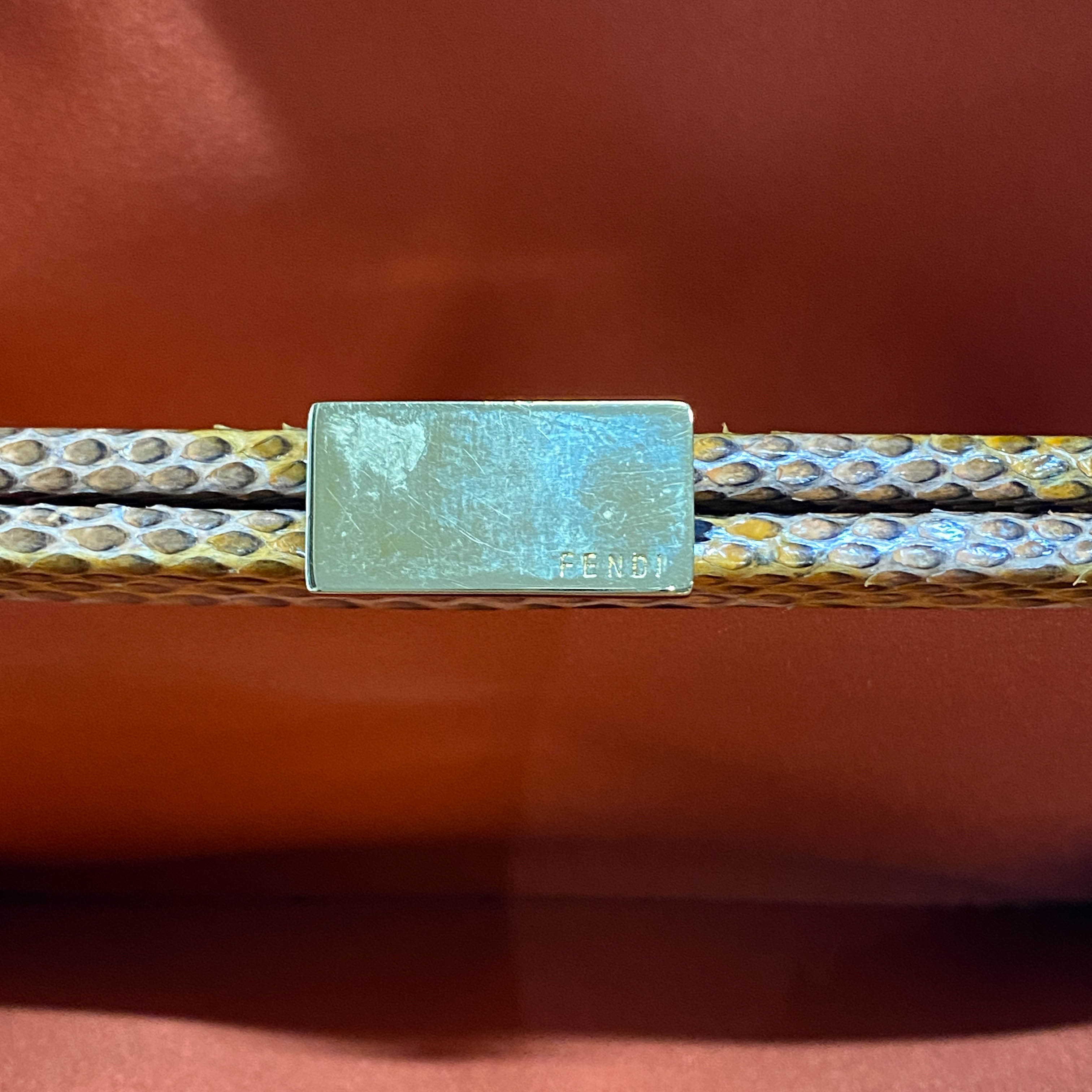 Orange Python Leather Handbag