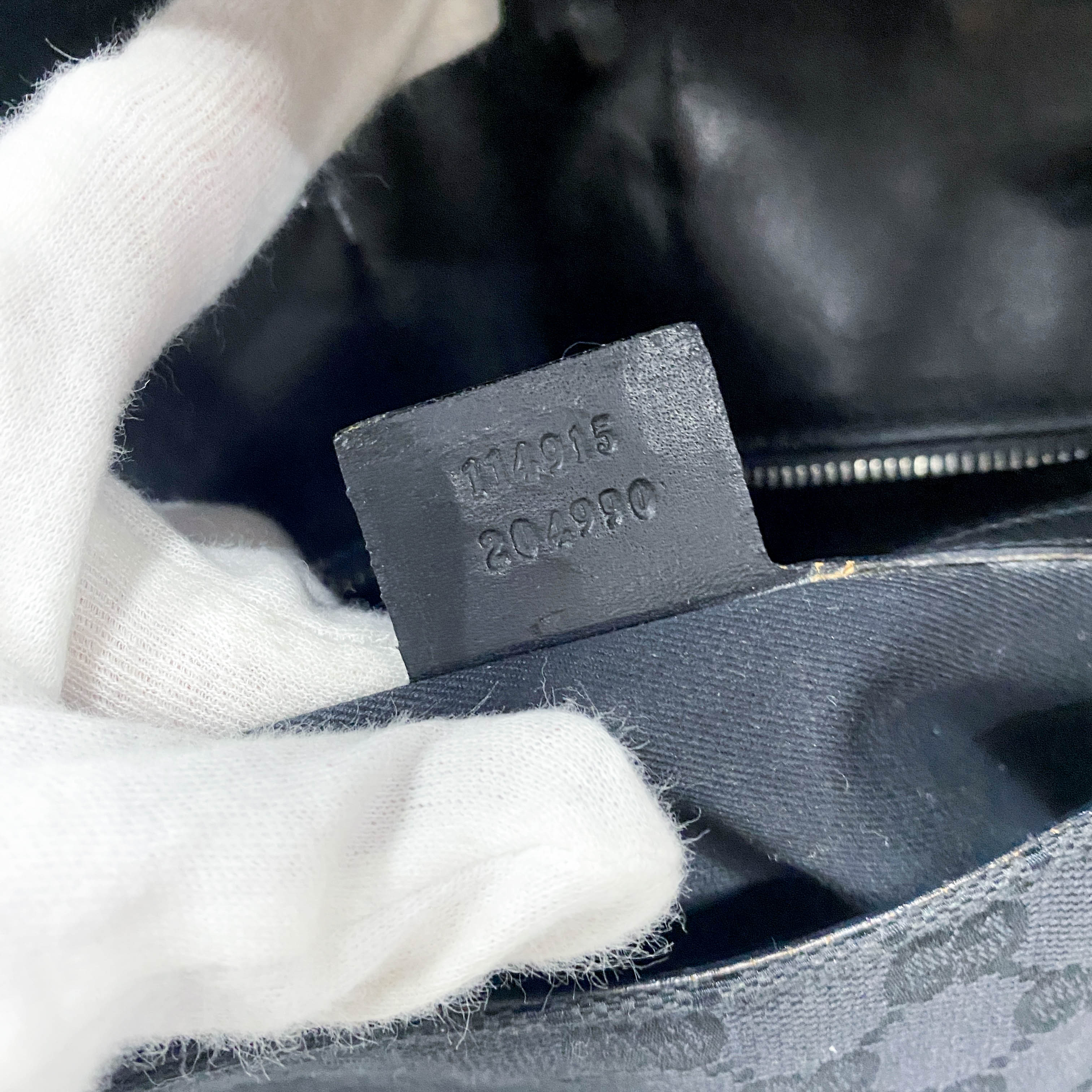 GG Black Studded Horsebit Canvas Shoulder Bag