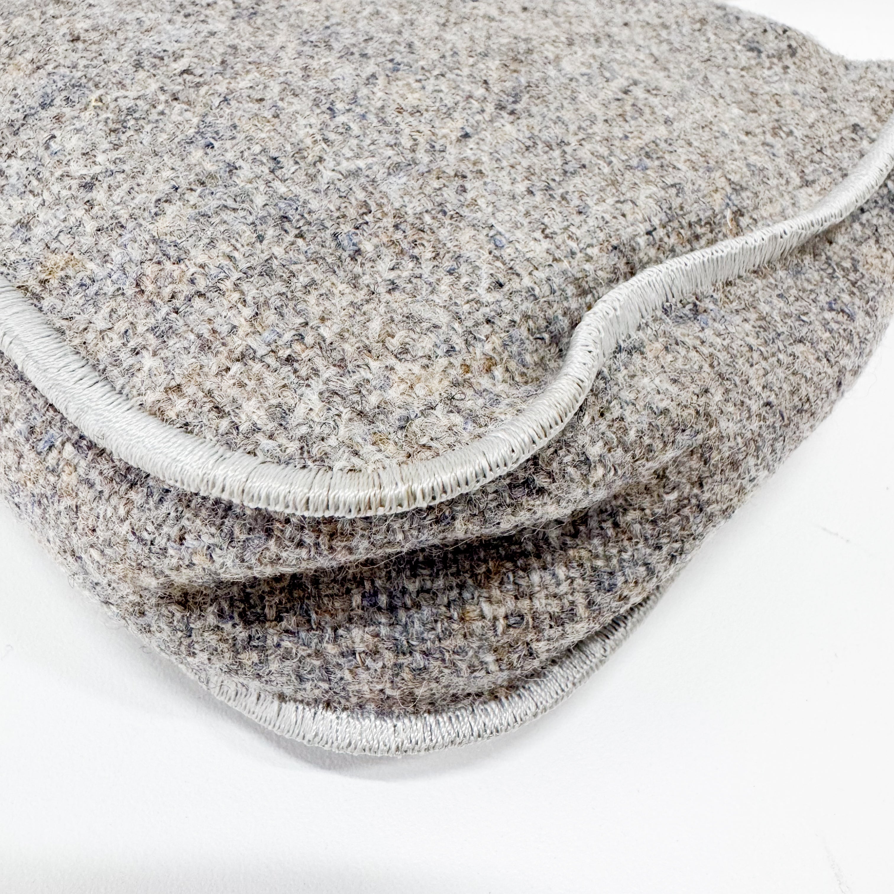 Grey Wool Rhinestone Shoulder Bag