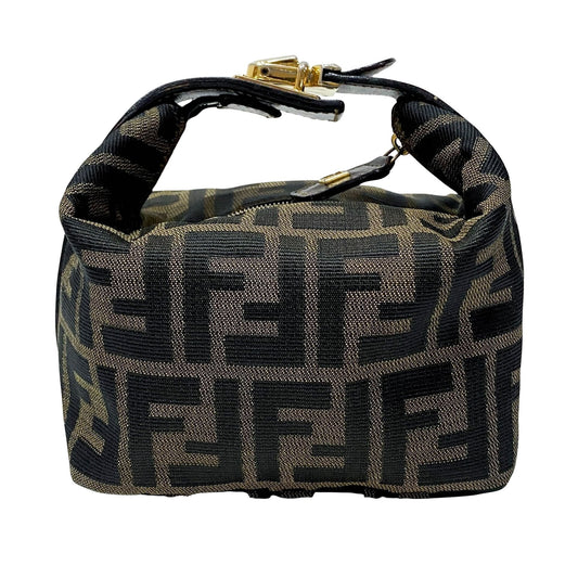 Zucca Brown Canvas Vanity Pouch