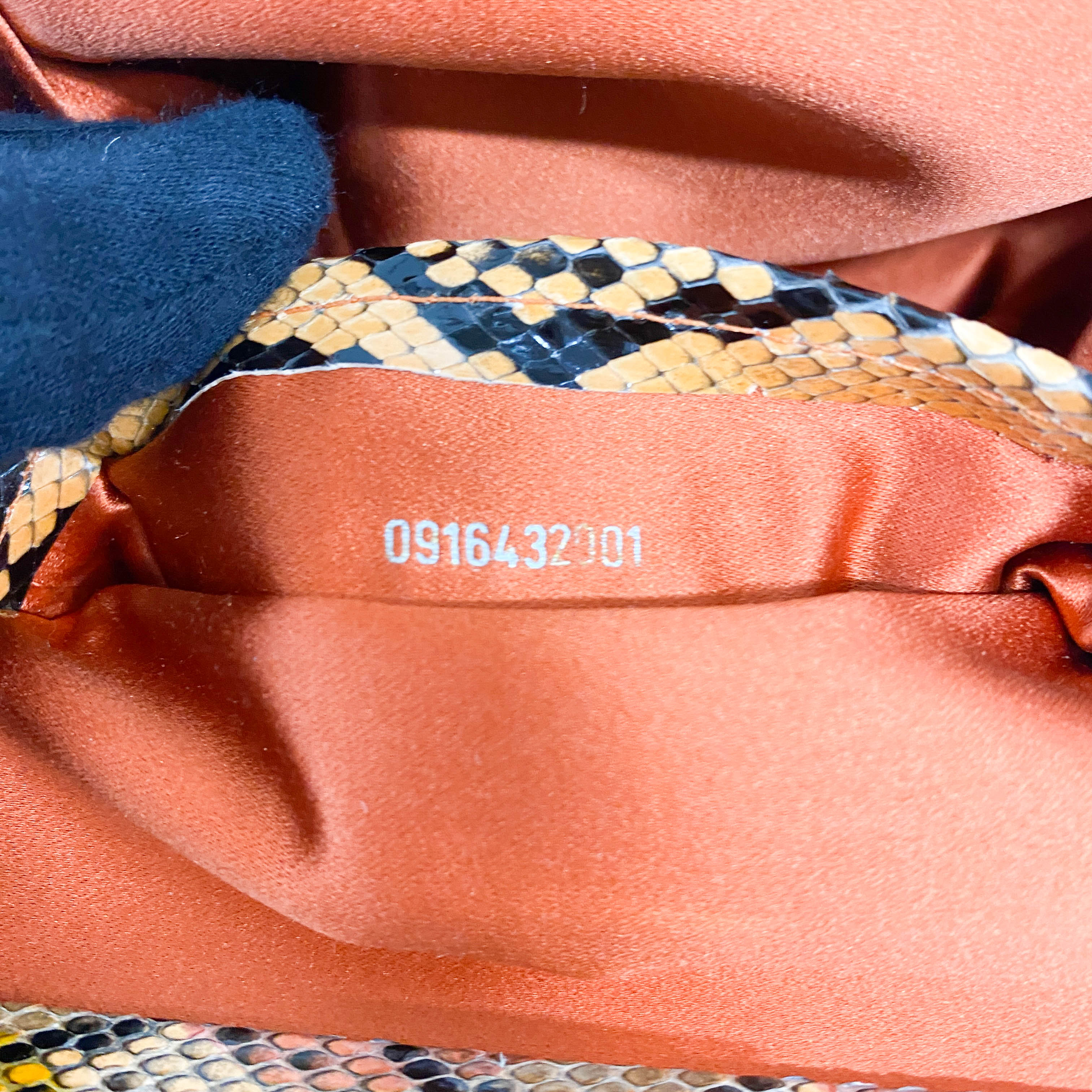 Orange Python Leather Handbag