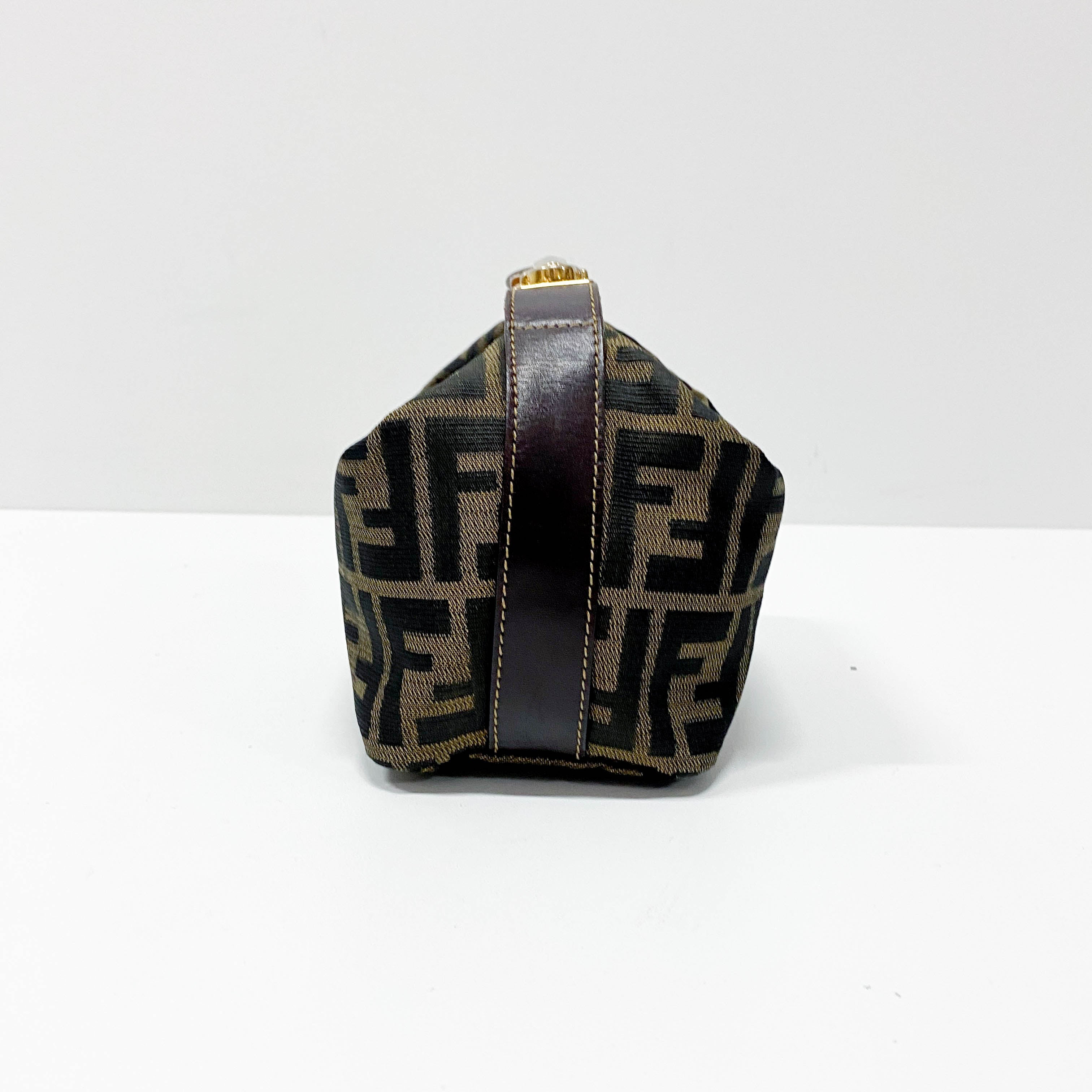 Zucca Brown Canvas Vanity Pouch