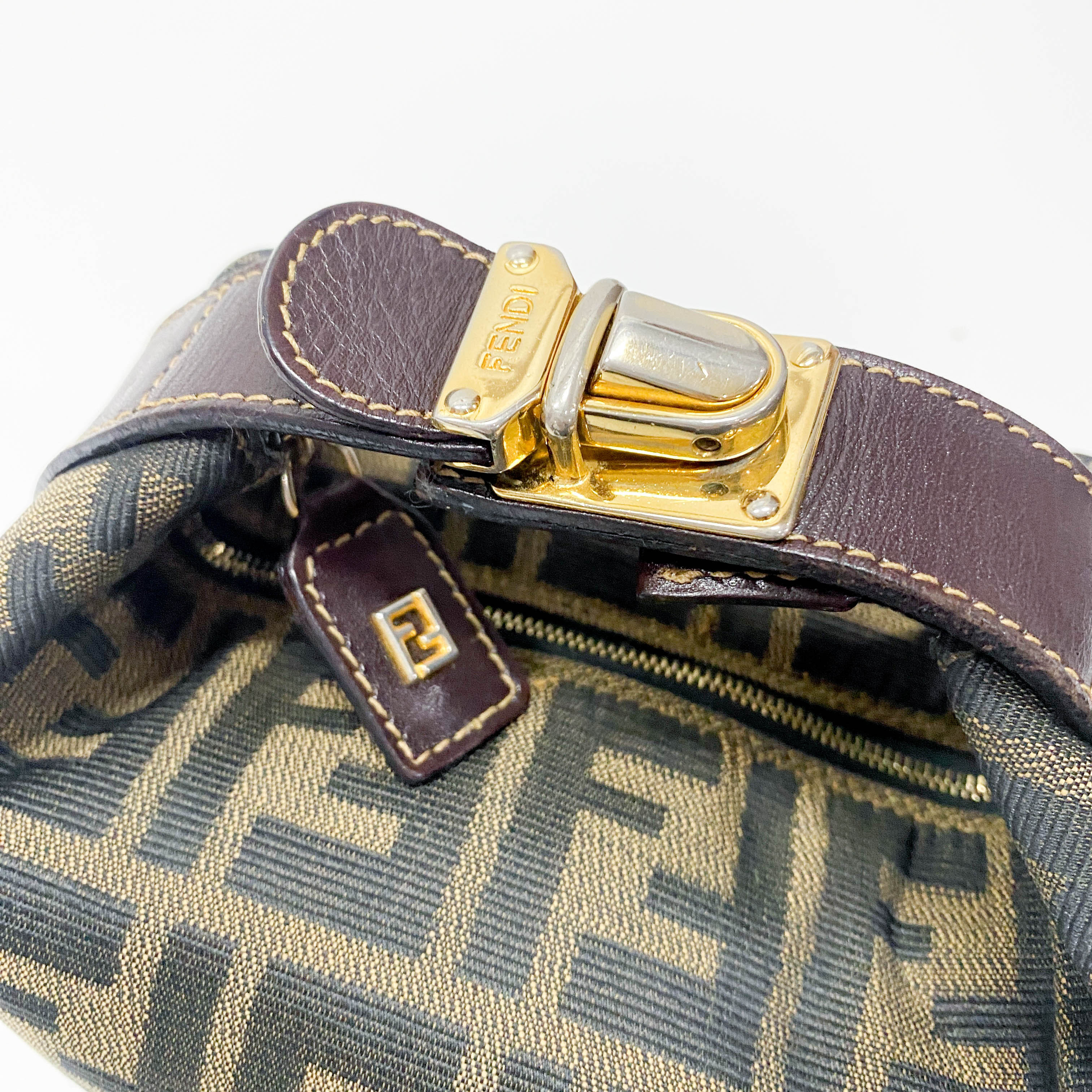 Zucca Brown Canvas Vanity Pouch