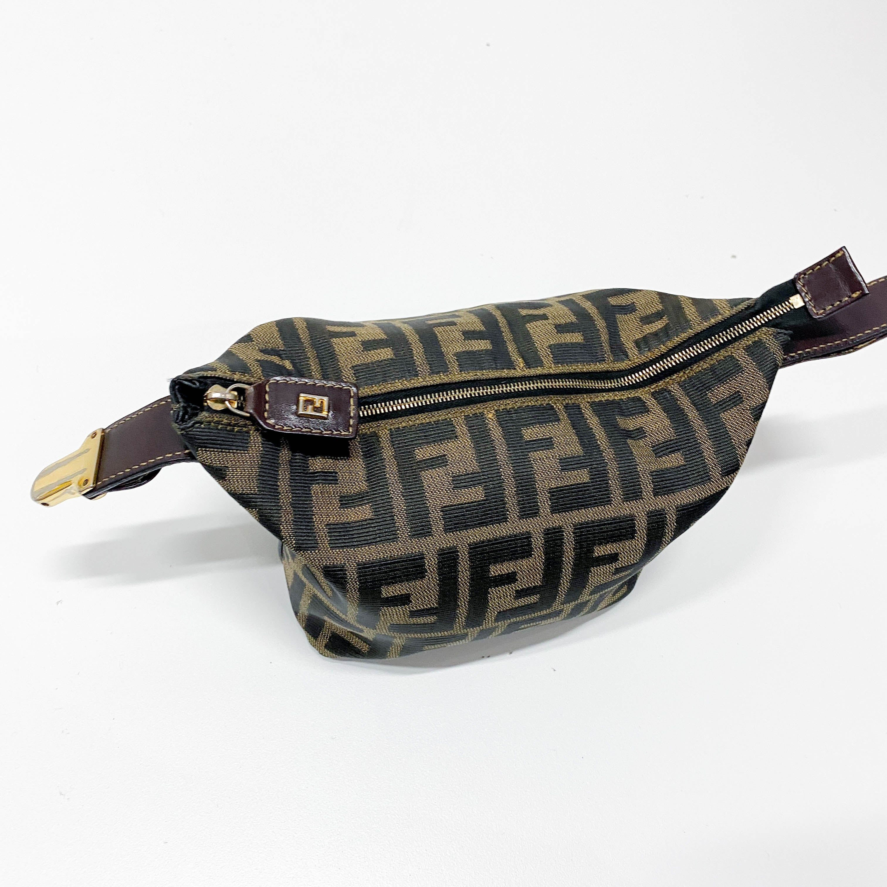 Zucca Brown Canvas Vanity Pouch
