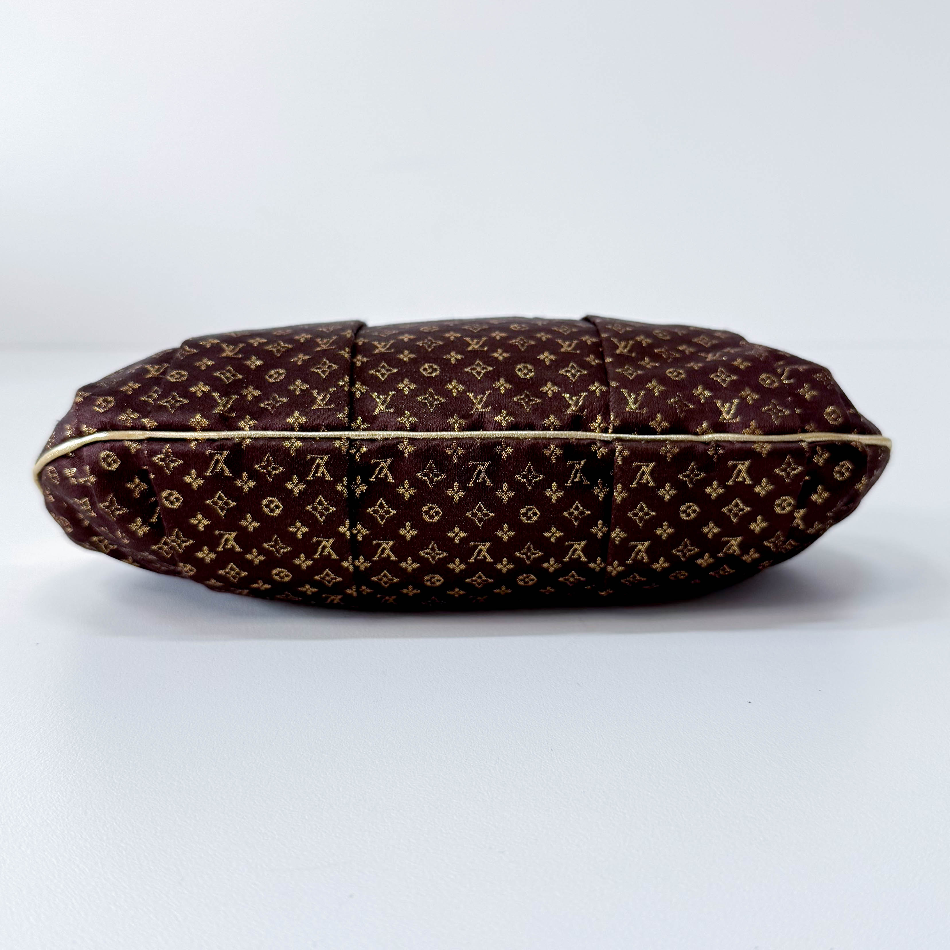 Monogram Satin Aumoniere Evening Clutch Bag