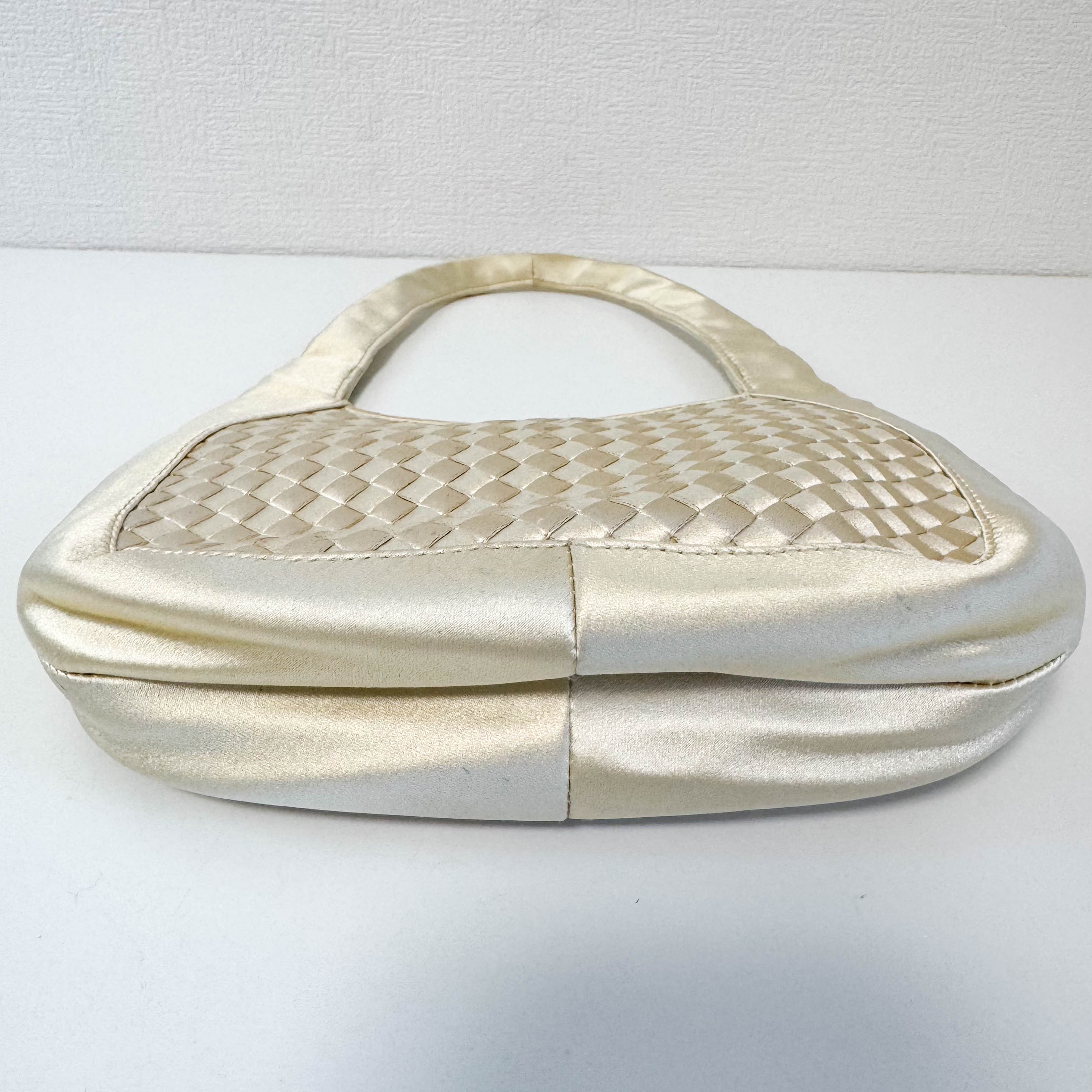 Intrecciato Satin Black Mini Handbag