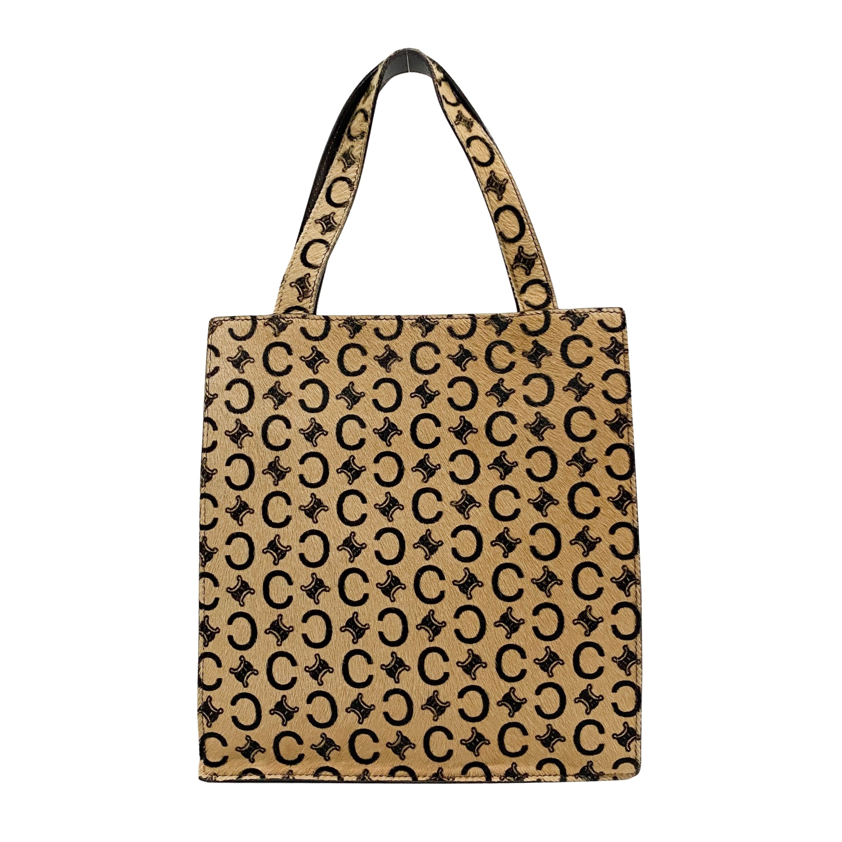 C Macadam Yellow Pony Hair Shoulder Bag