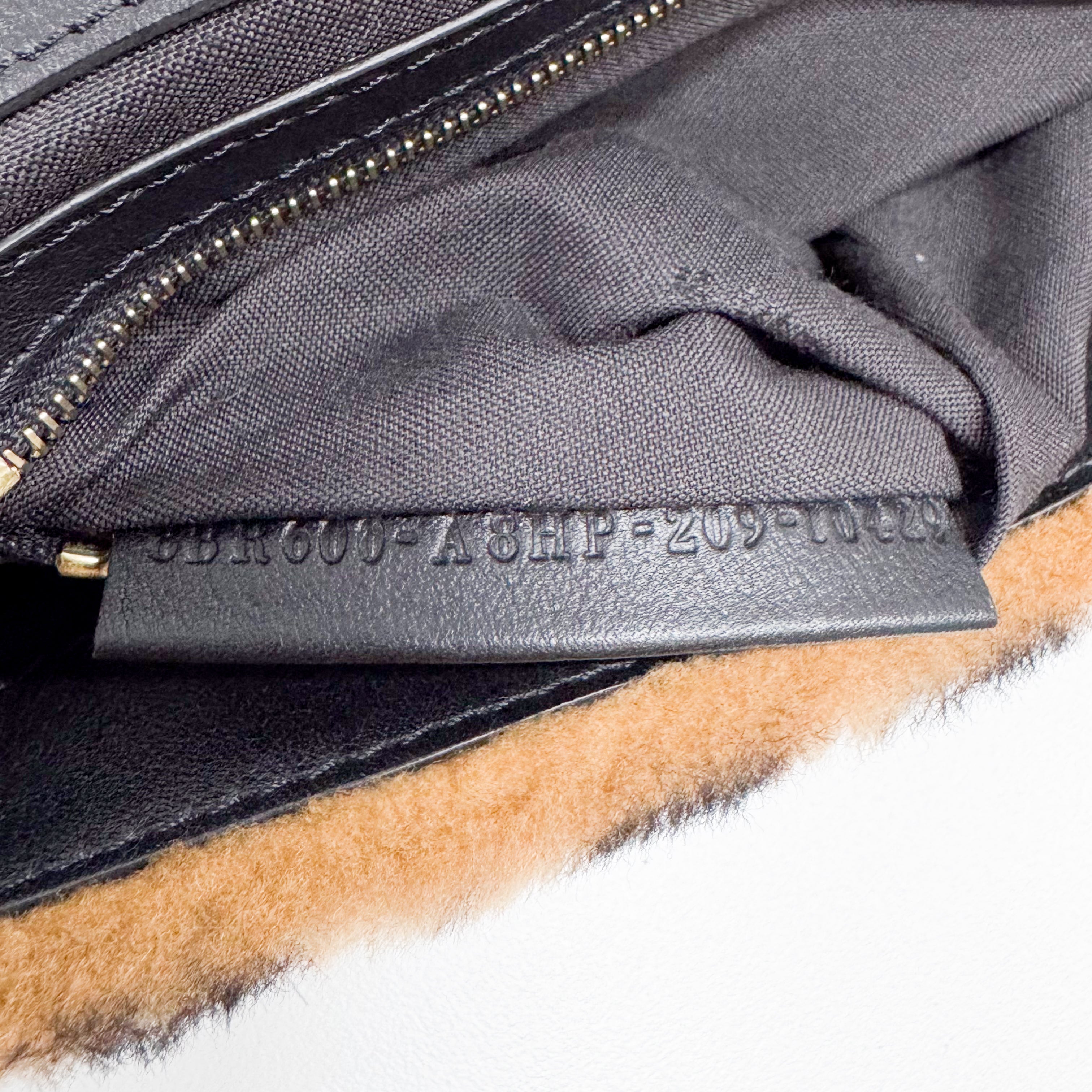 Zucca Baguette Brown Fur Two Way Bag