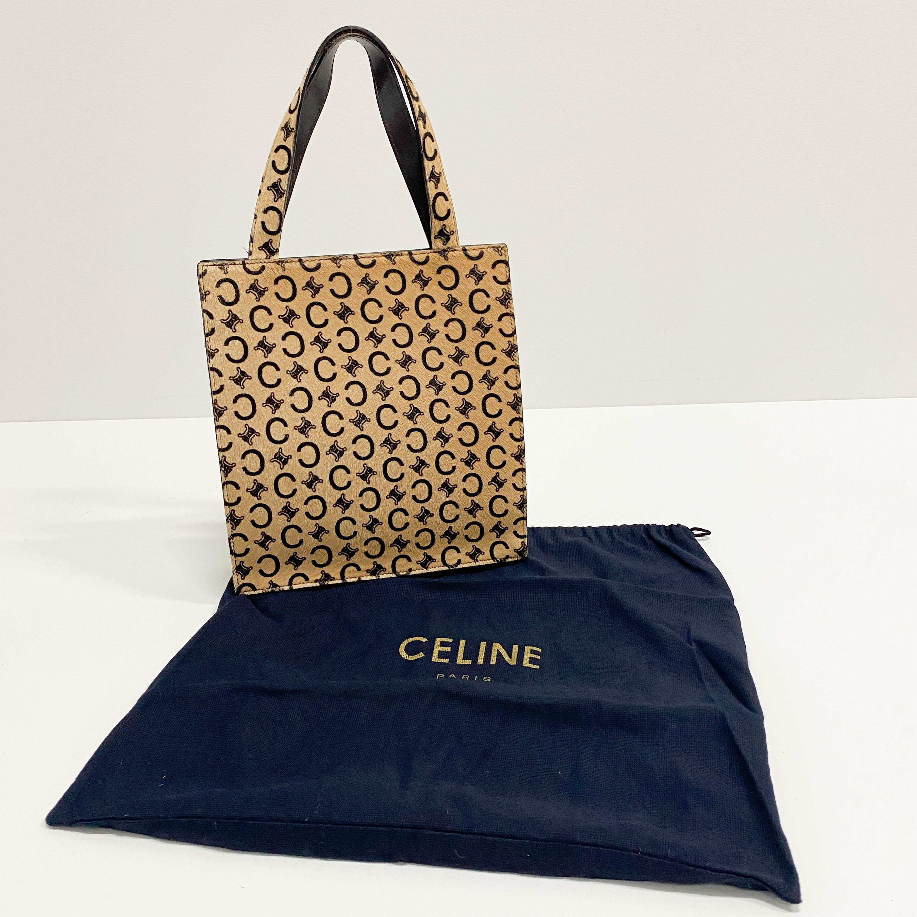 C Macadam Yellow Pony Hair Shoulder Bag