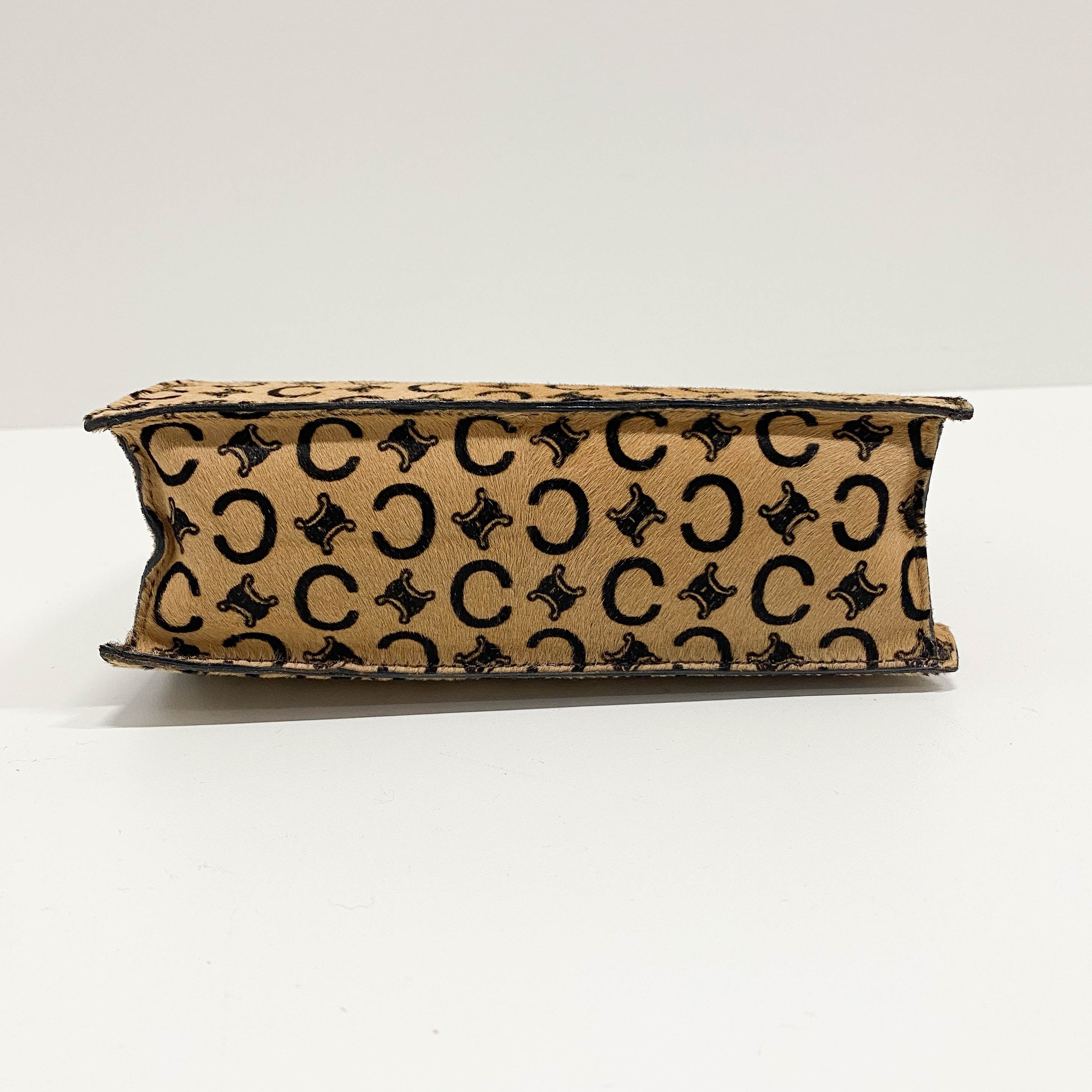 C Macadam Yellow Pony Hair Shoulder Bag