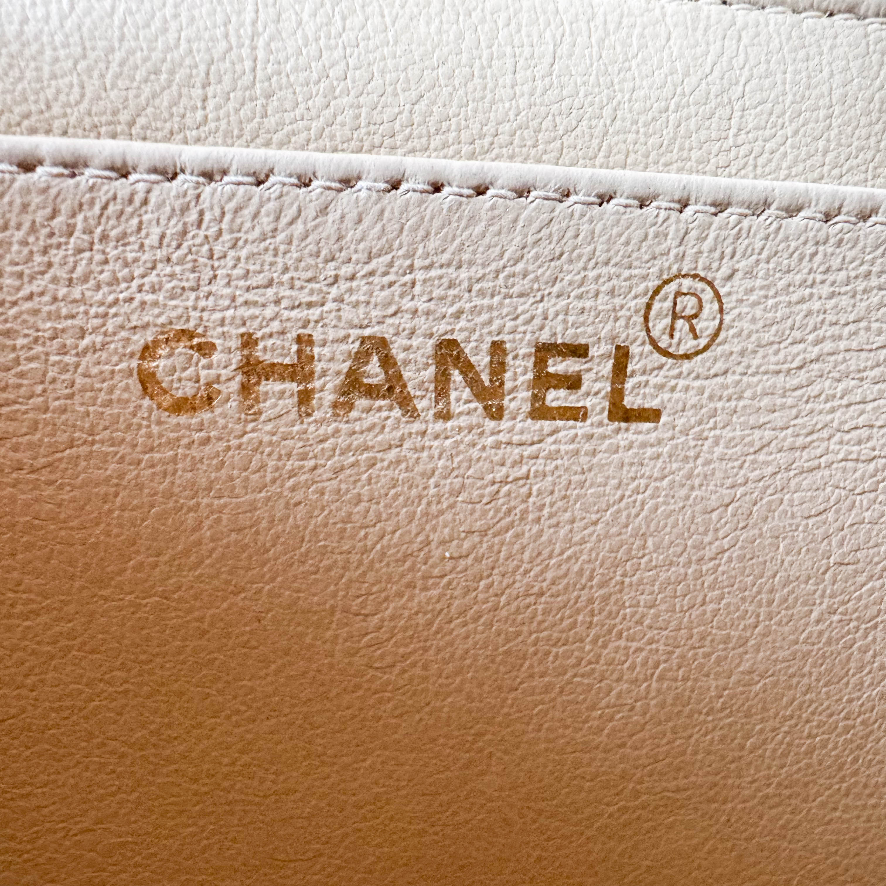 Diana Quilted Single Flap Beige Lambskin Chain Bag