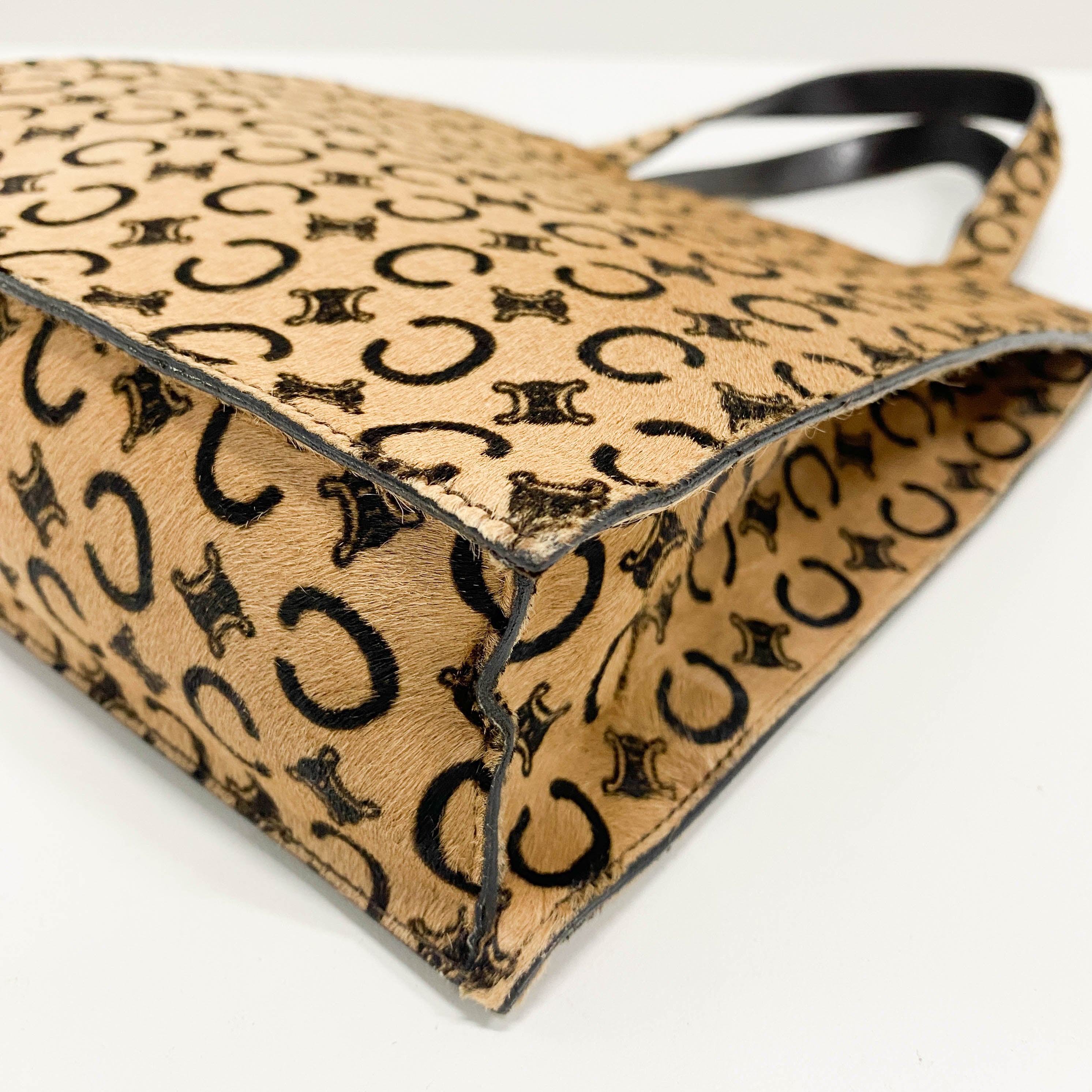 C Macadam Yellow Pony Hair Shoulder Bag