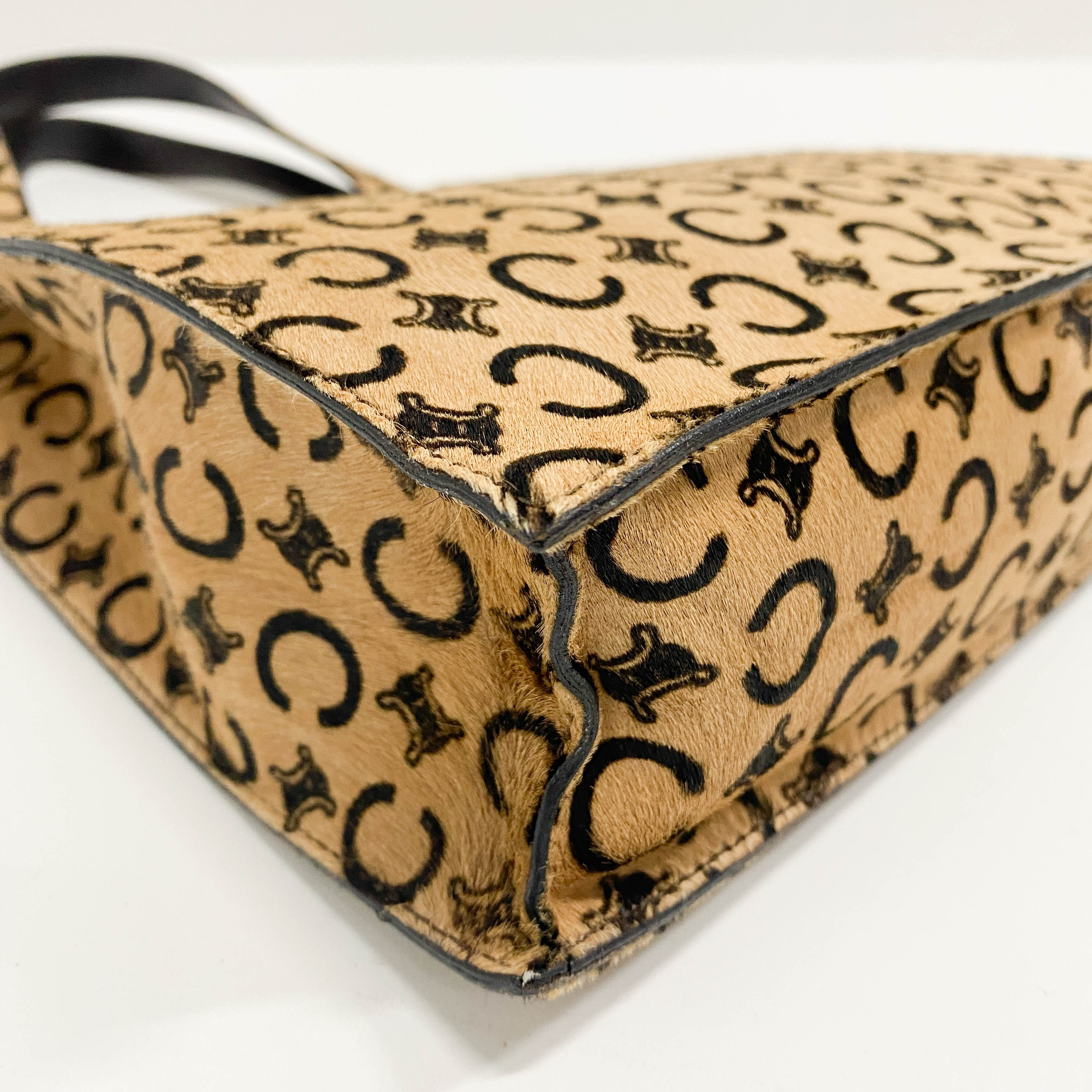 C Macadam Yellow Pony Hair Shoulder Bag