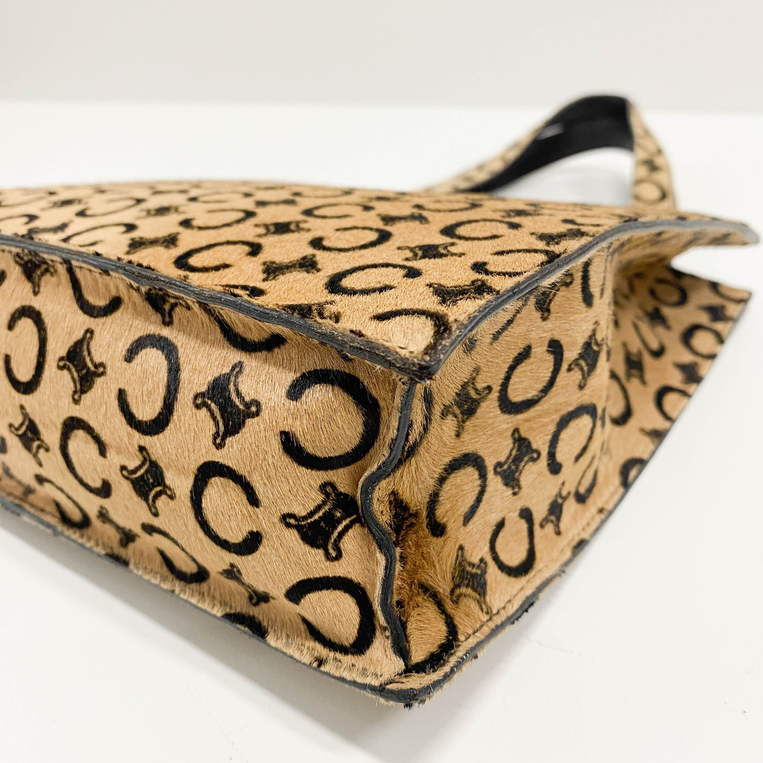 C Macadam Yellow Pony Hair Shoulder Bag