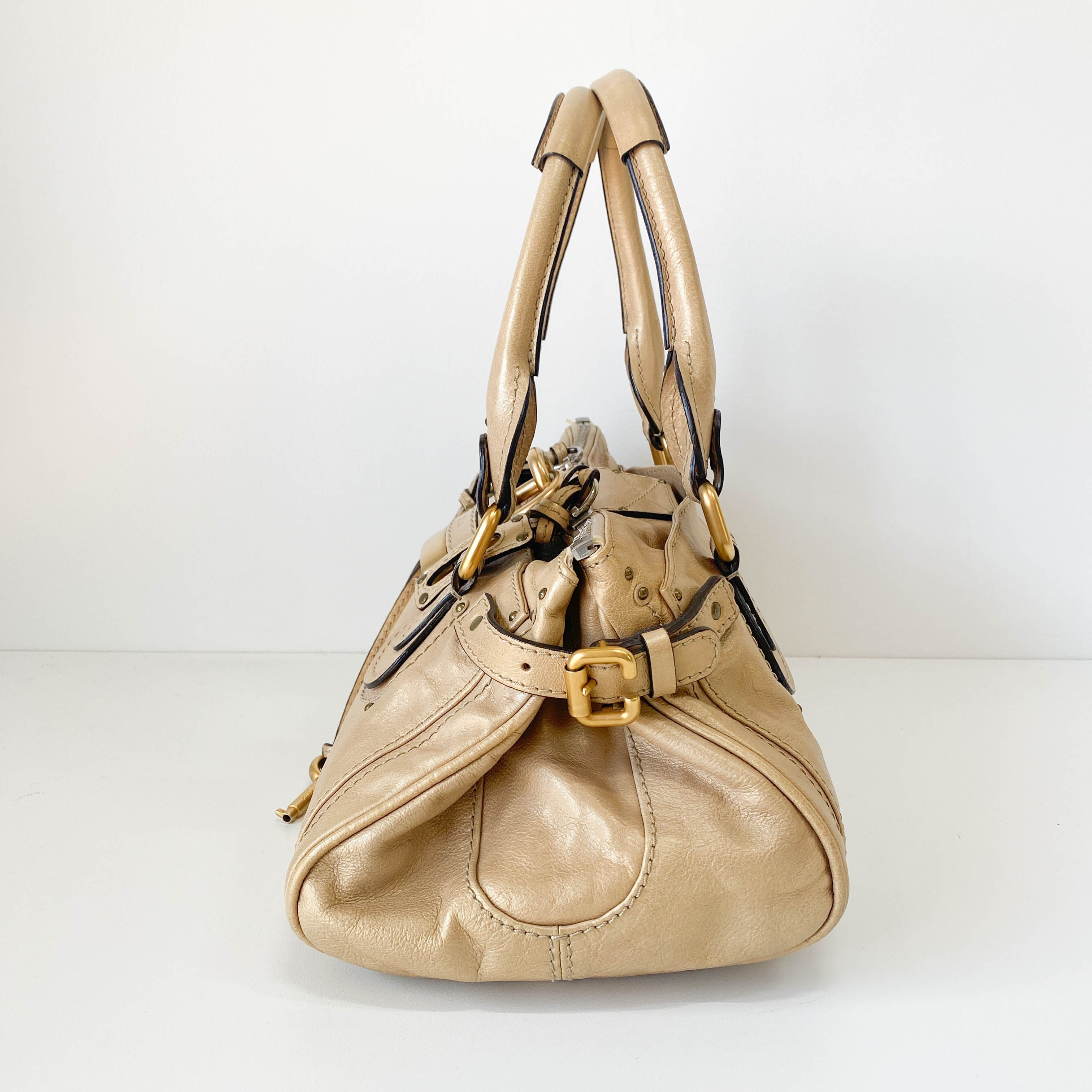 Paddington Gold Leather Bag