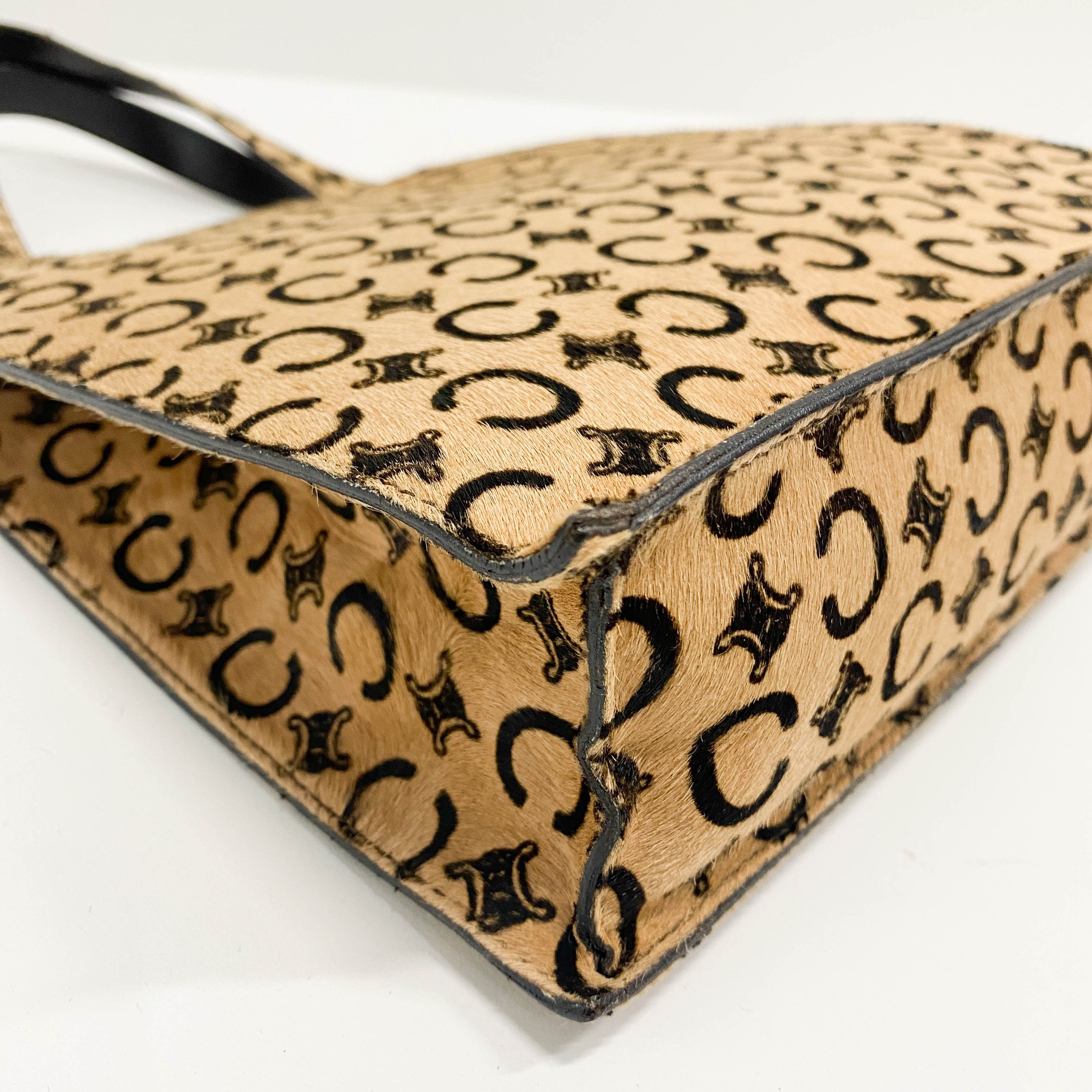 C Macadam Yellow Pony Hair Shoulder Bag