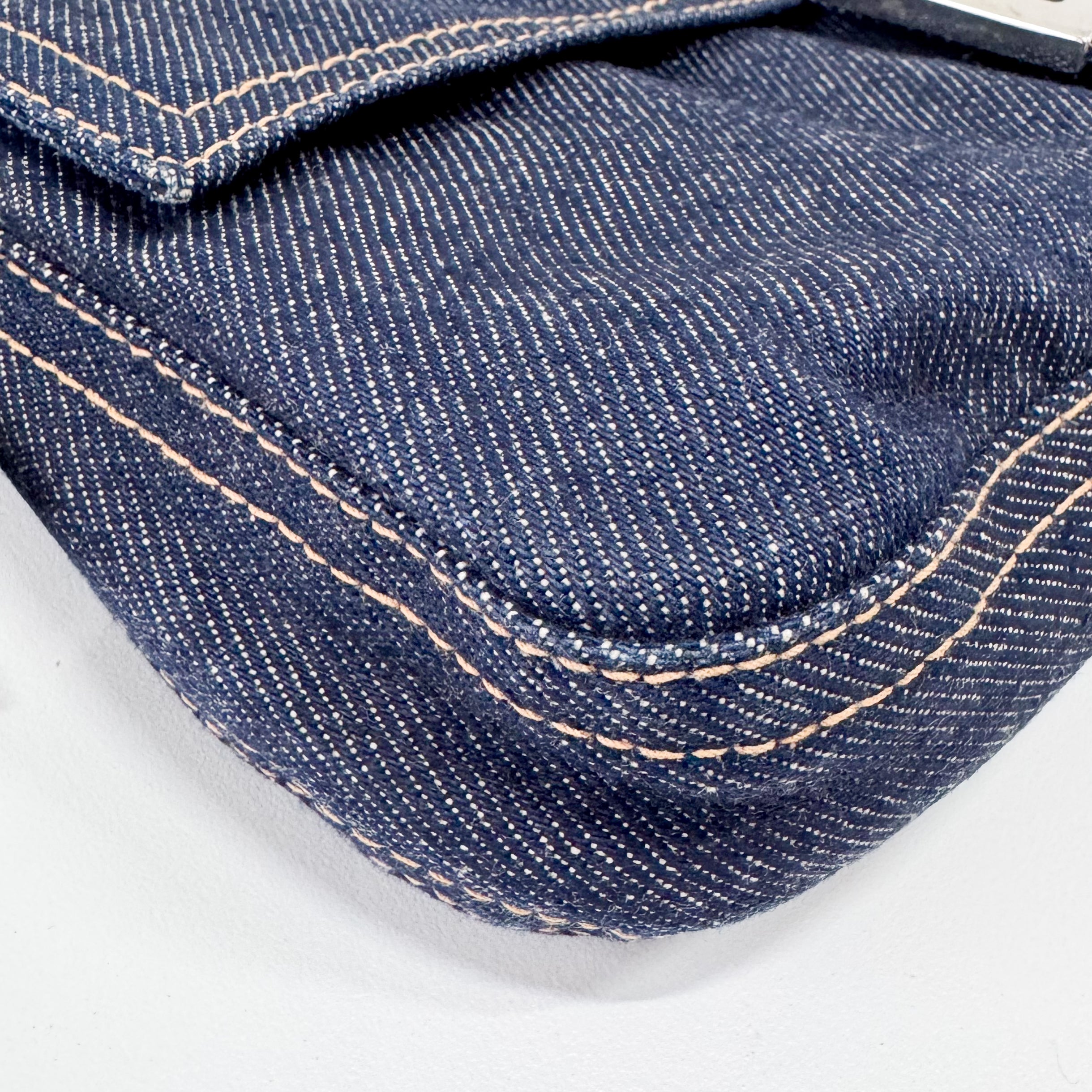 Baguette Blue Denim Shoulder Bag
