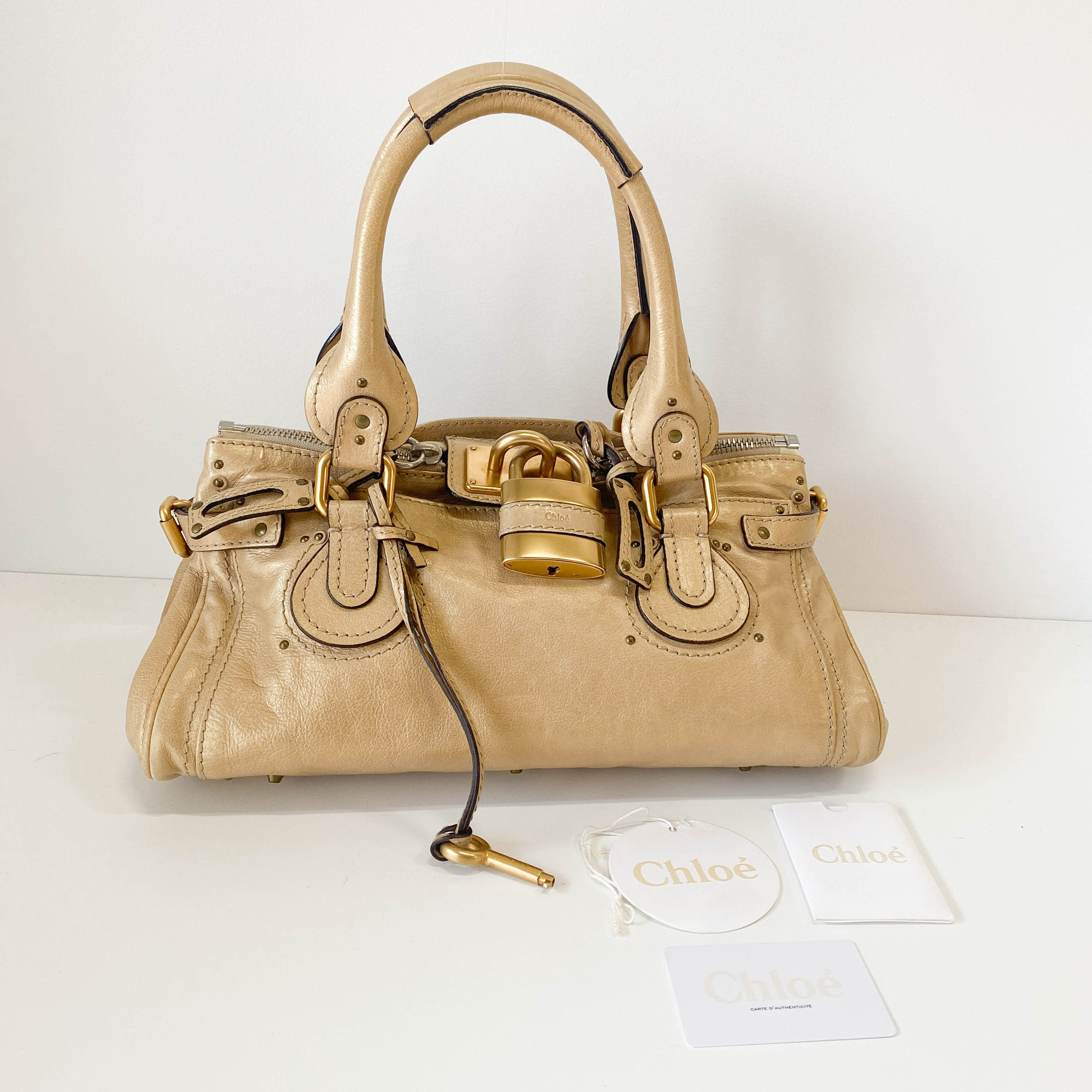 Paddington Gold Leather Bag