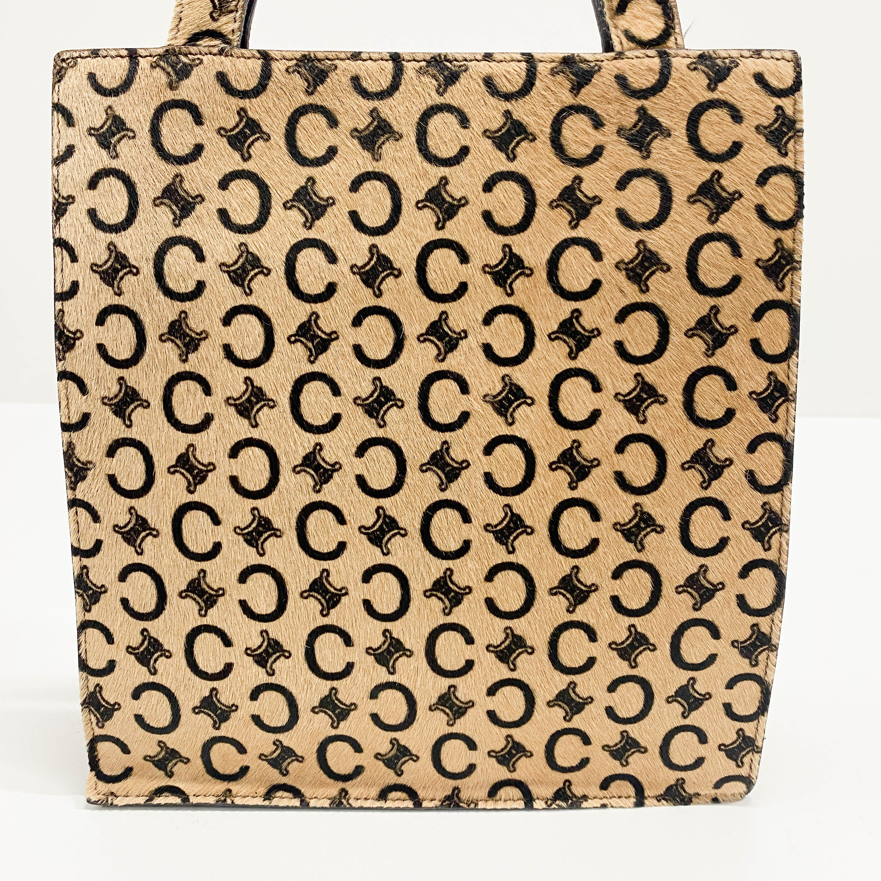 C Macadam Yellow Pony Hair Shoulder Bag