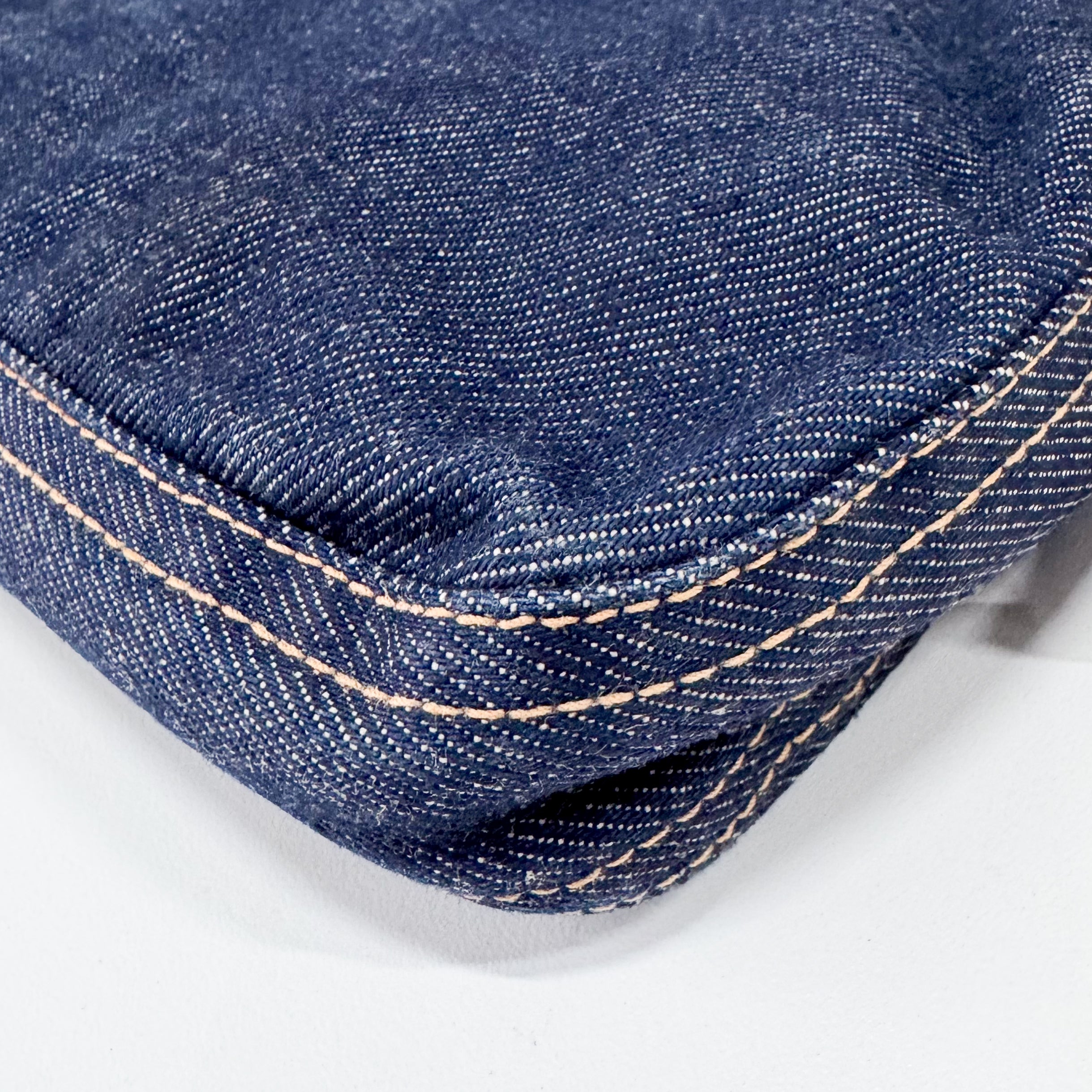 Baguette Blue Denim Shoulder Bag