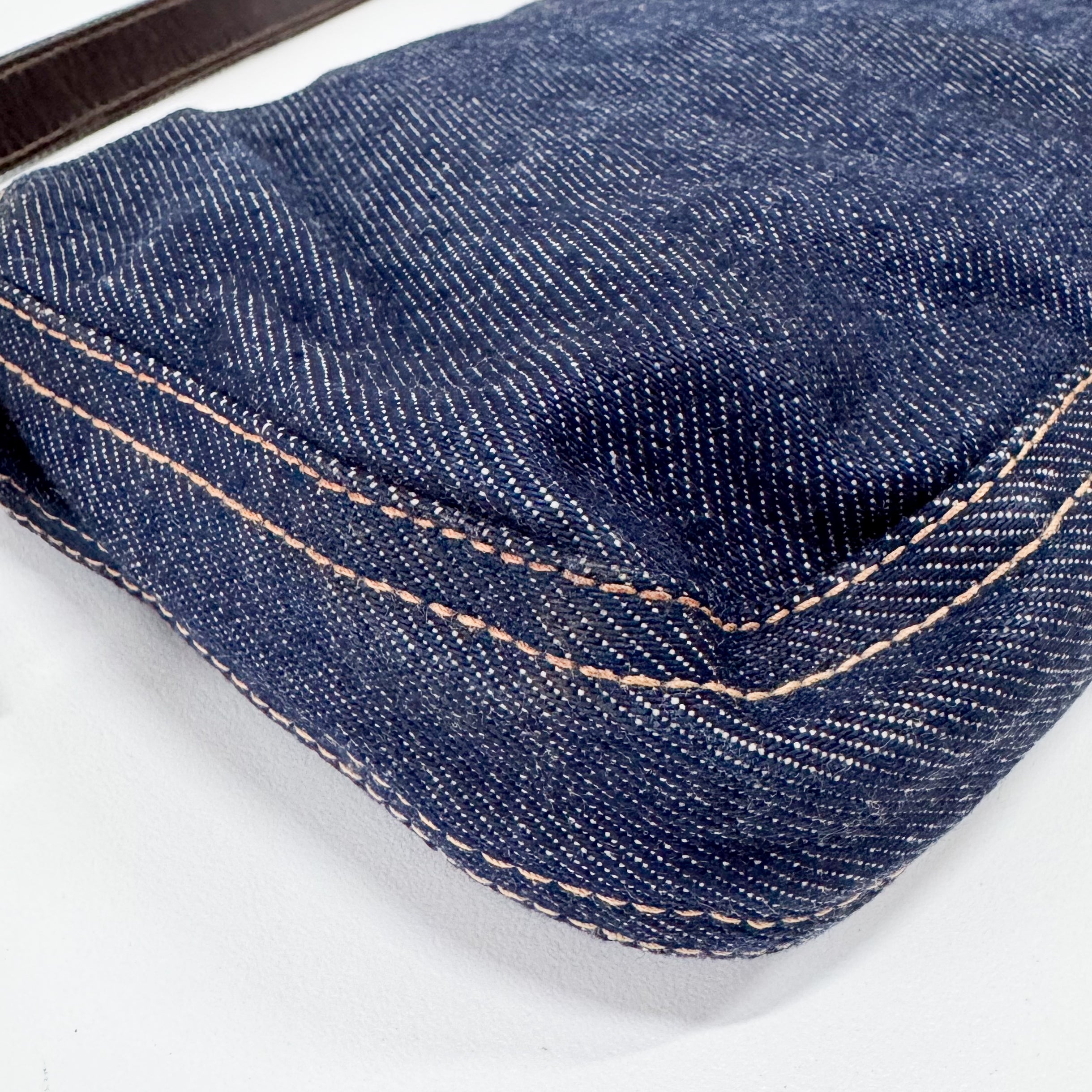 Baguette Blue Denim Shoulder Bag