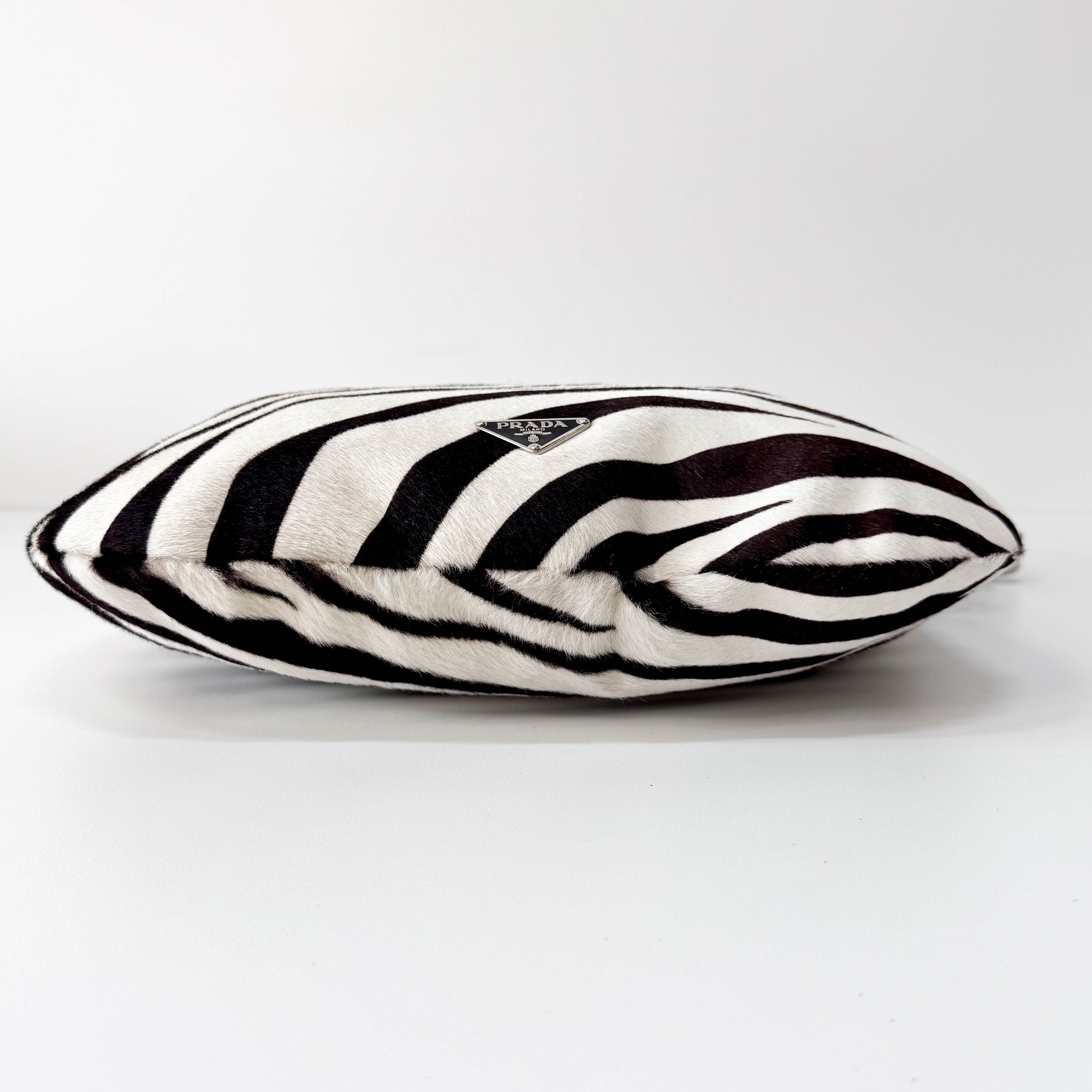 Zebra Print Pony Hair Shoulder Bag