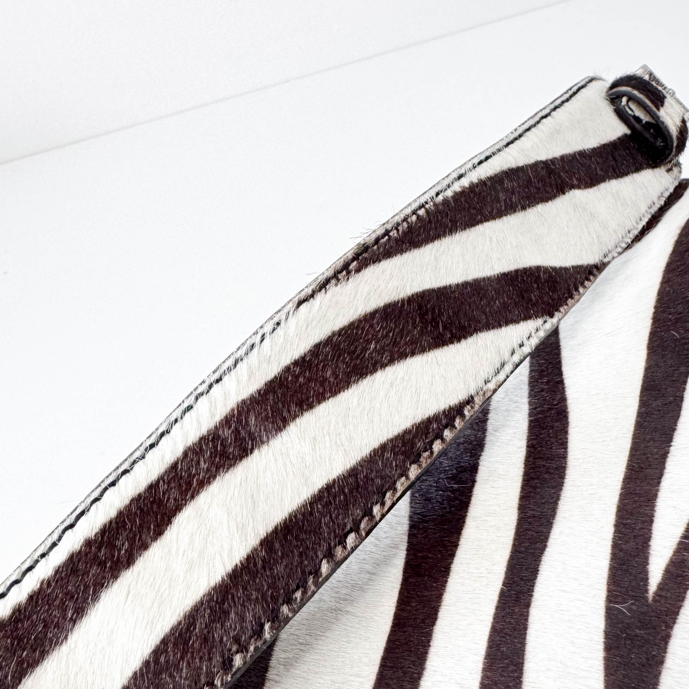Zebra Print Pony Hair Shoulder Bag