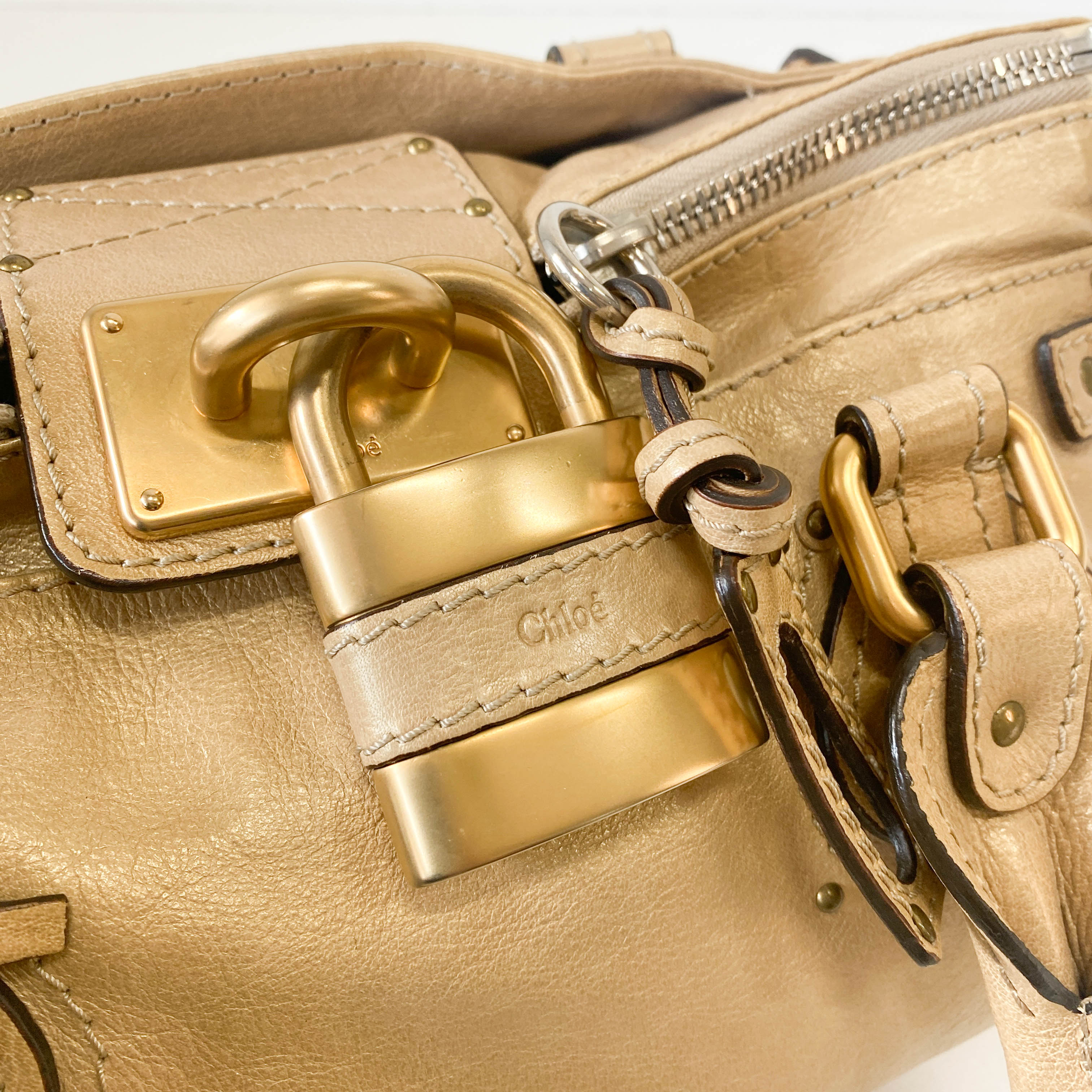Paddington Gold Leather Bag