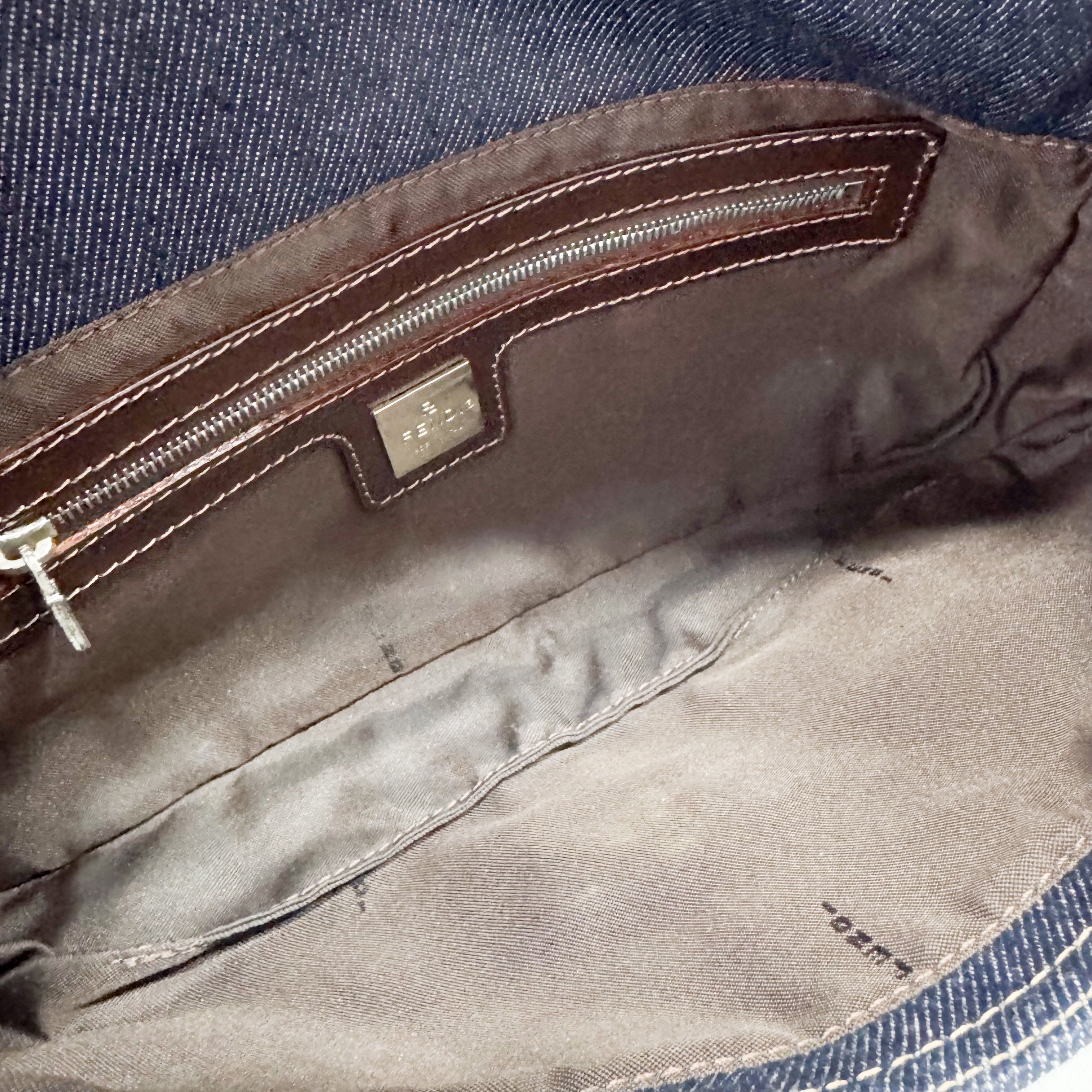 Baguette Blue Denim Shoulder Bag