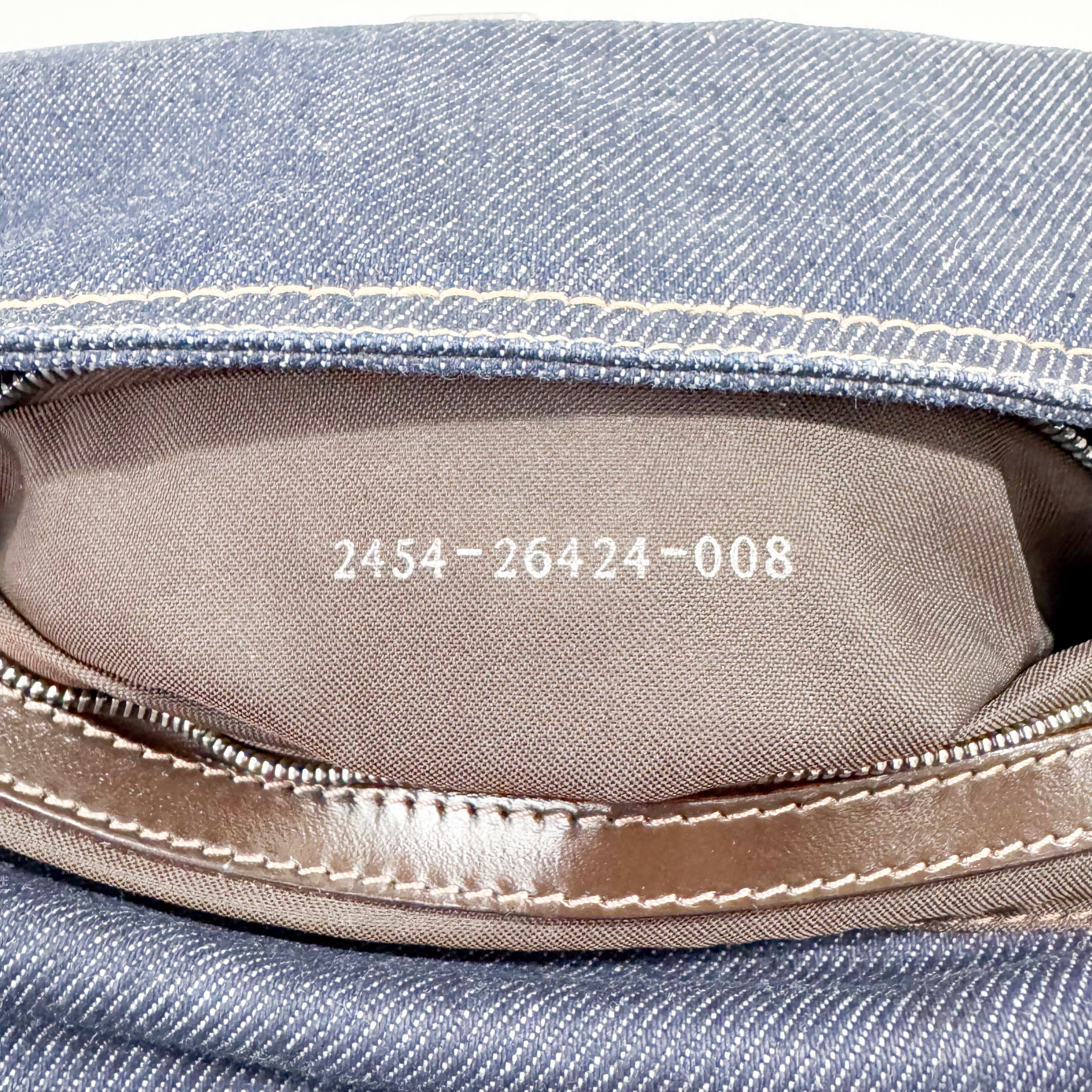 Baguette Blue Denim Shoulder Bag