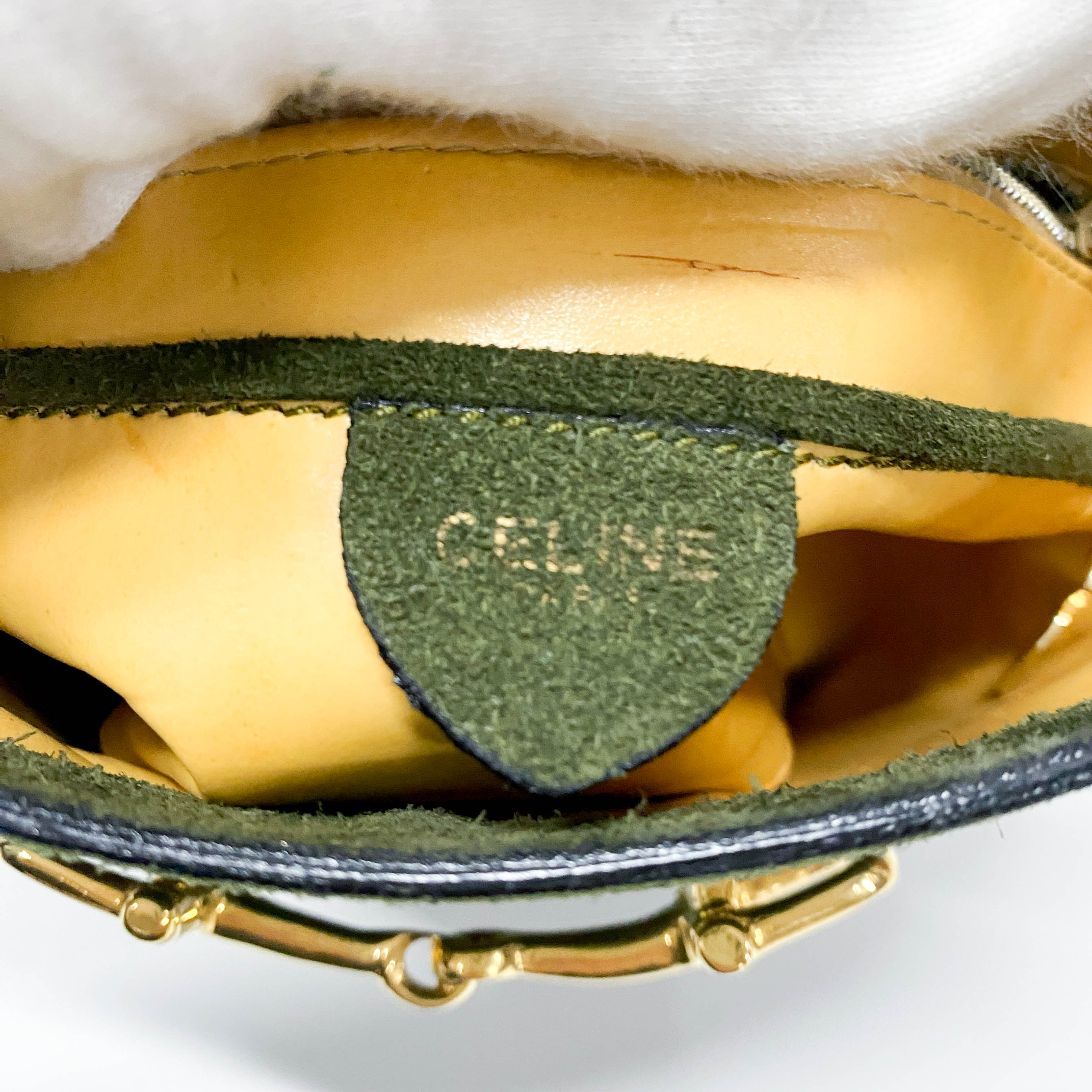 Horsebit Green Suede Shoulder Bag