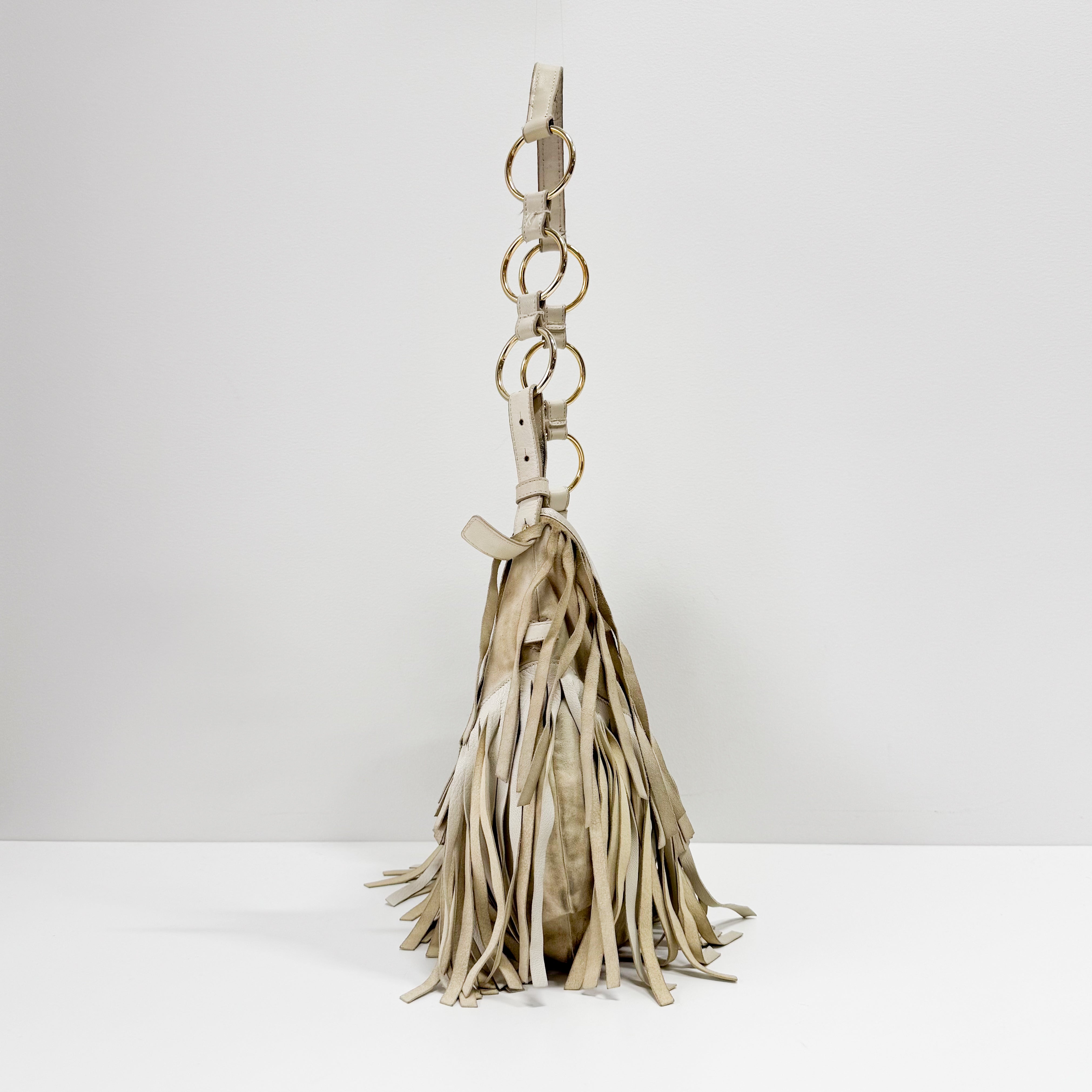 Saint-Tropez Cream Suede Shoulder Bag