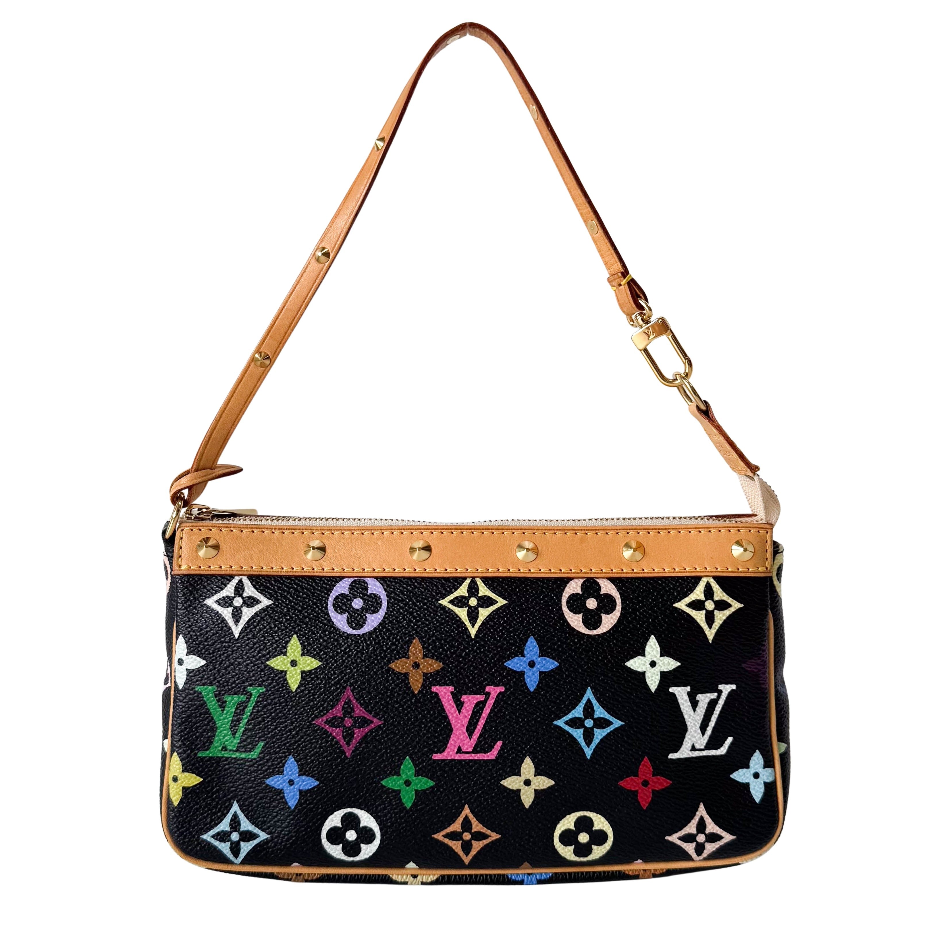 Takashi Murakami Pochette Accessoire Multi-colour Black Monogram Coated Canvas Bag