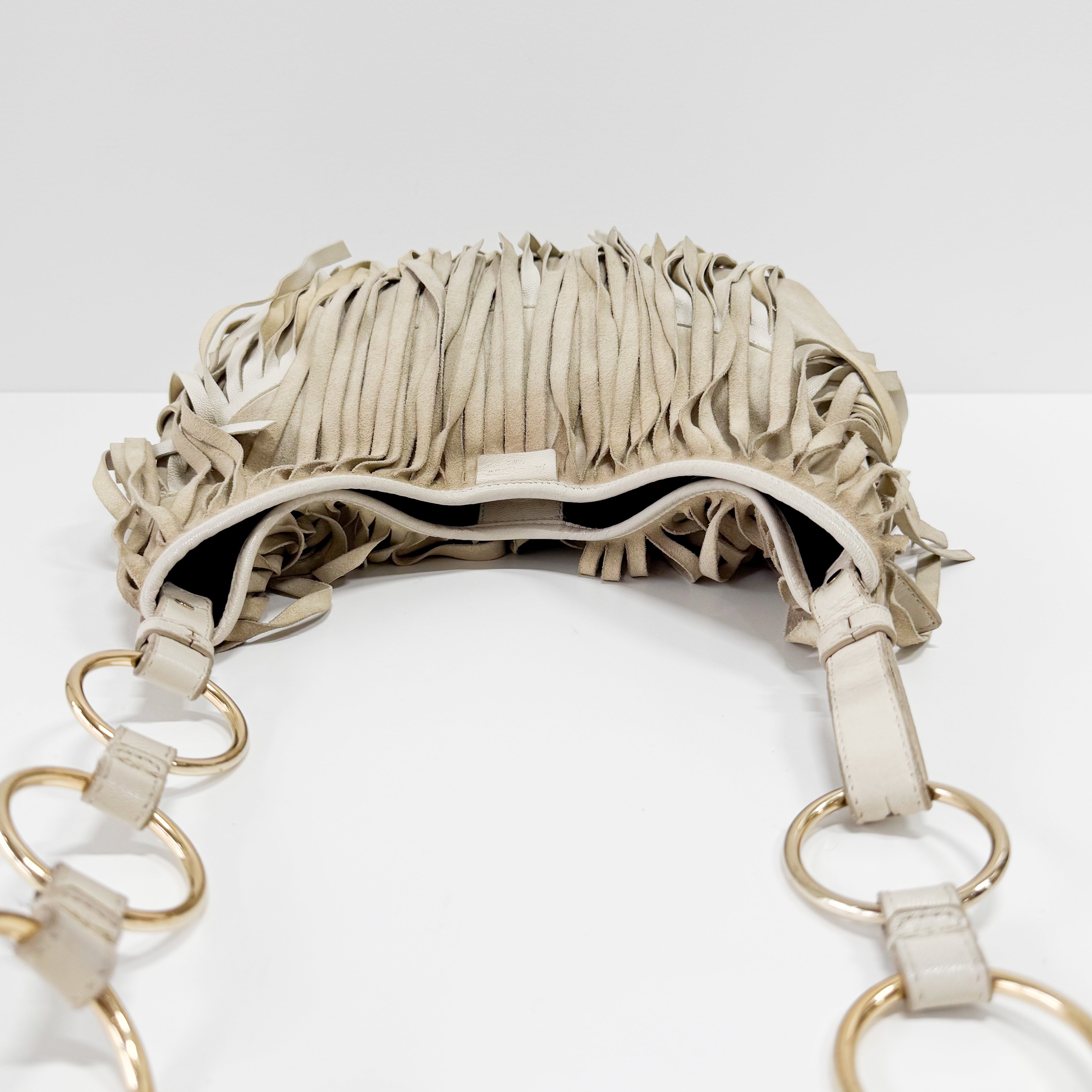 Saint-Tropez Cream Suede Shoulder Bag