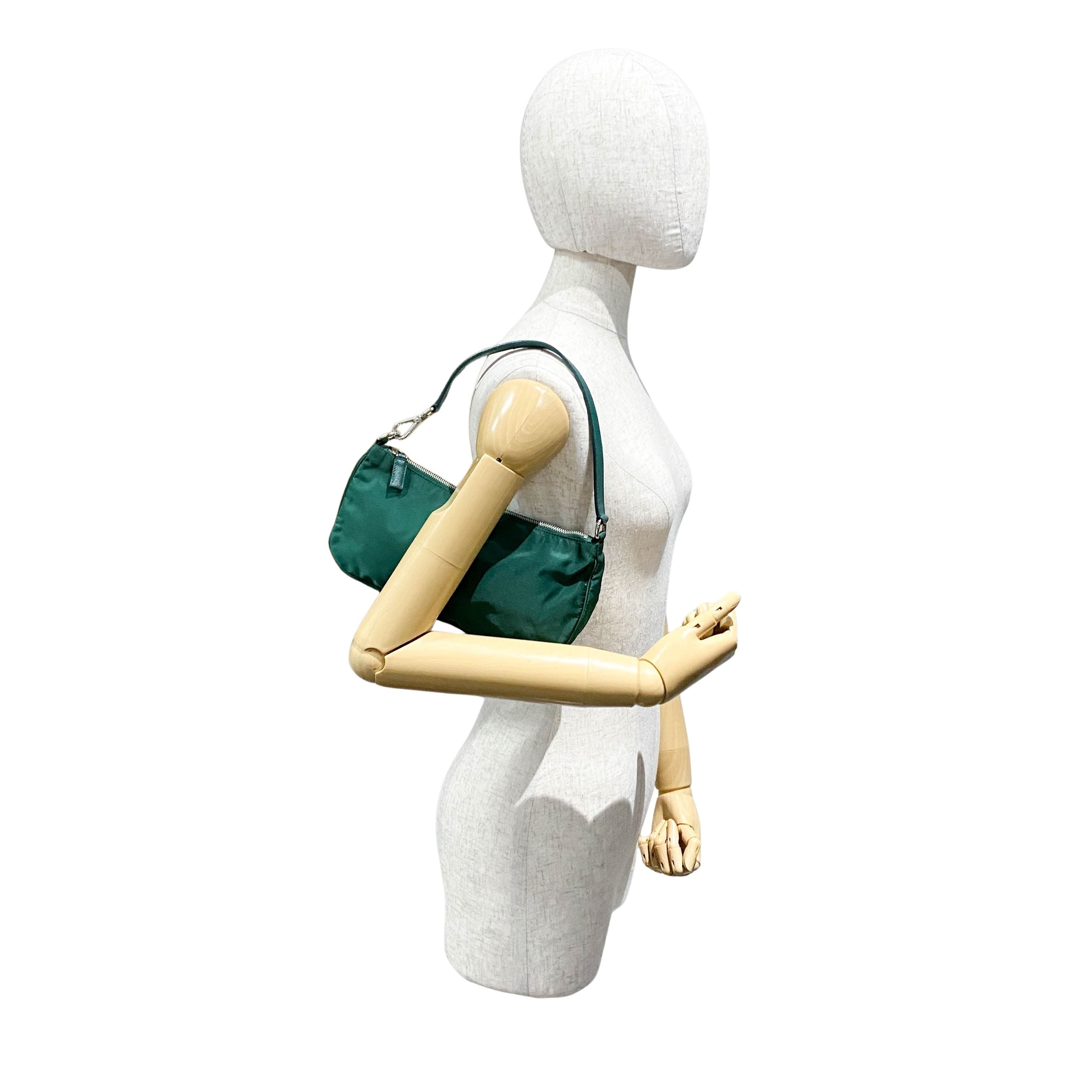 Green Nylon Shoulder Bag