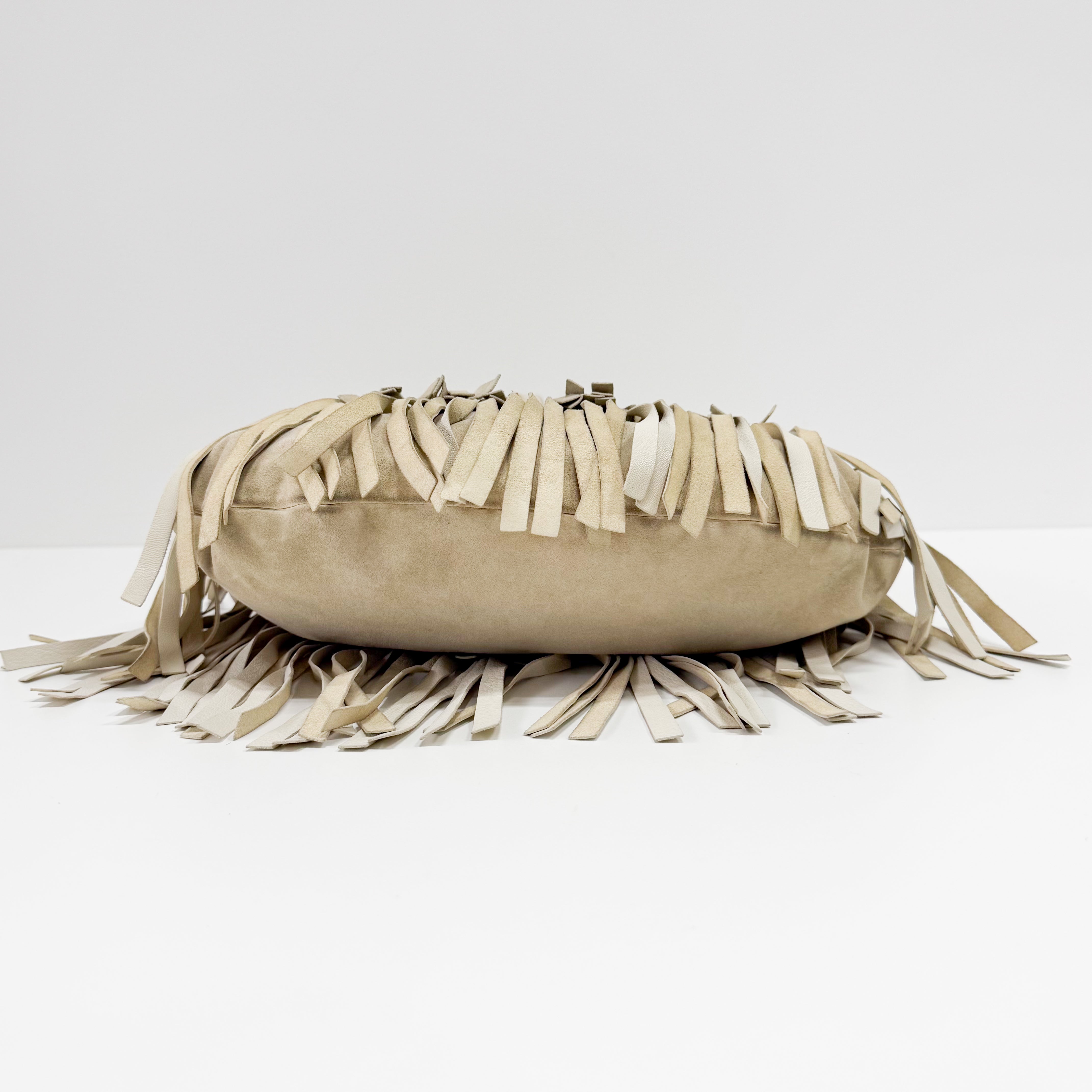 Saint-Tropez Cream Suede Shoulder Bag