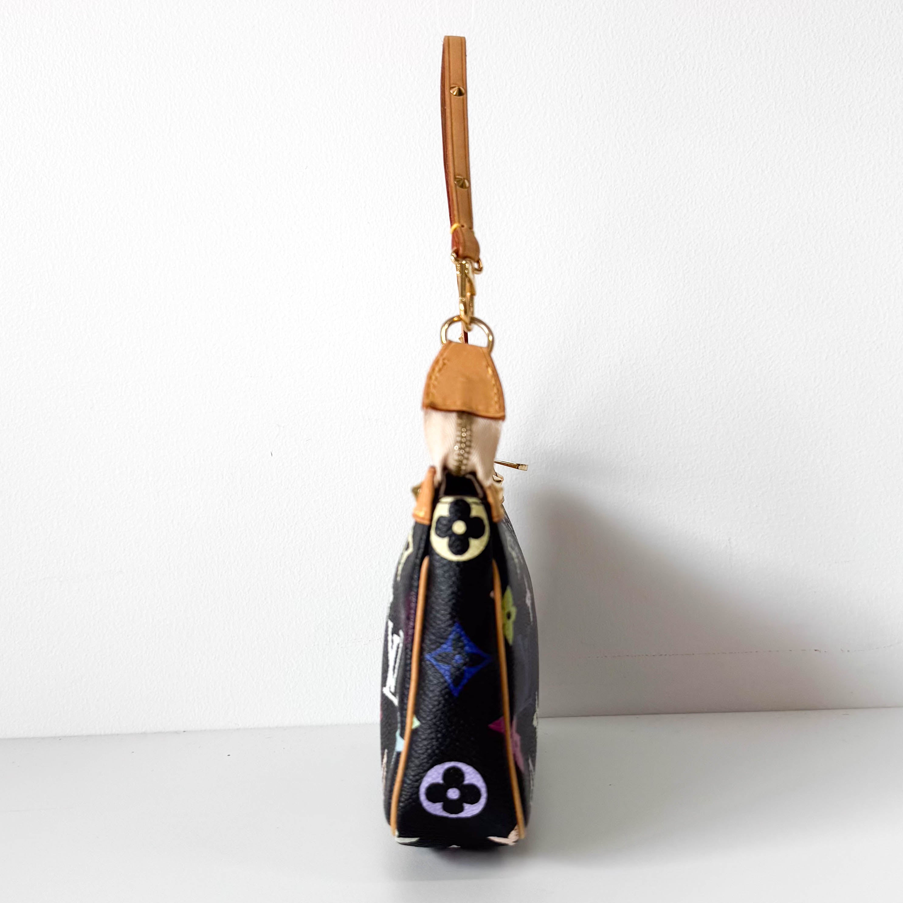 Takashi Murakami Pochette Accessoire Multi-colour Black Monogram Coated Canvas Bag