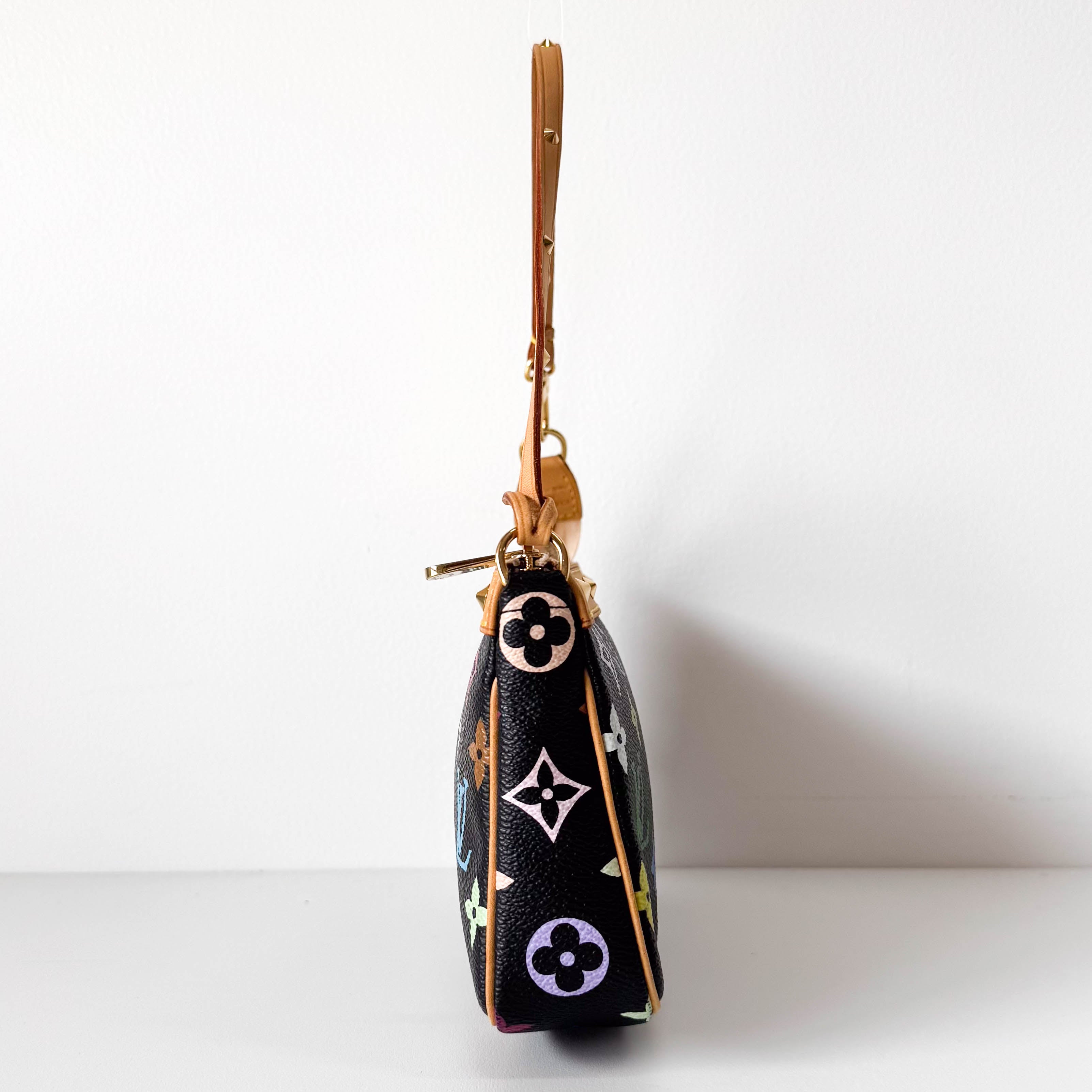 Takashi Murakami Pochette Accessoire Multi-colour Black Monogram Coated Canvas Bag